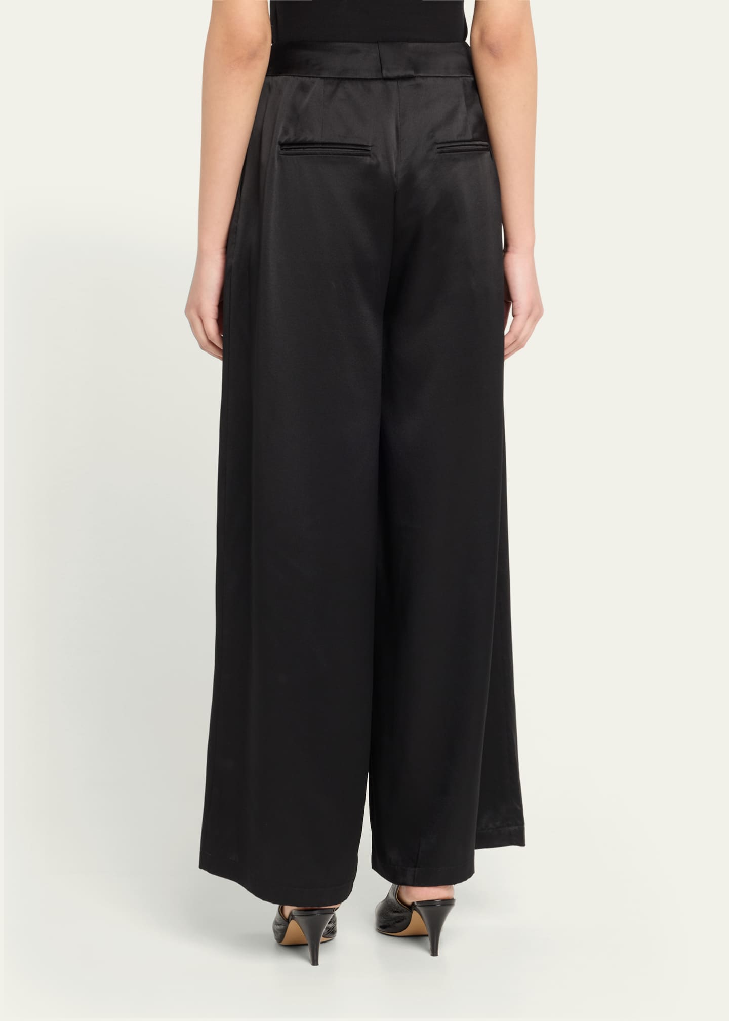AEXAE Wide-Leg Silk Trousers Image 3 of 5