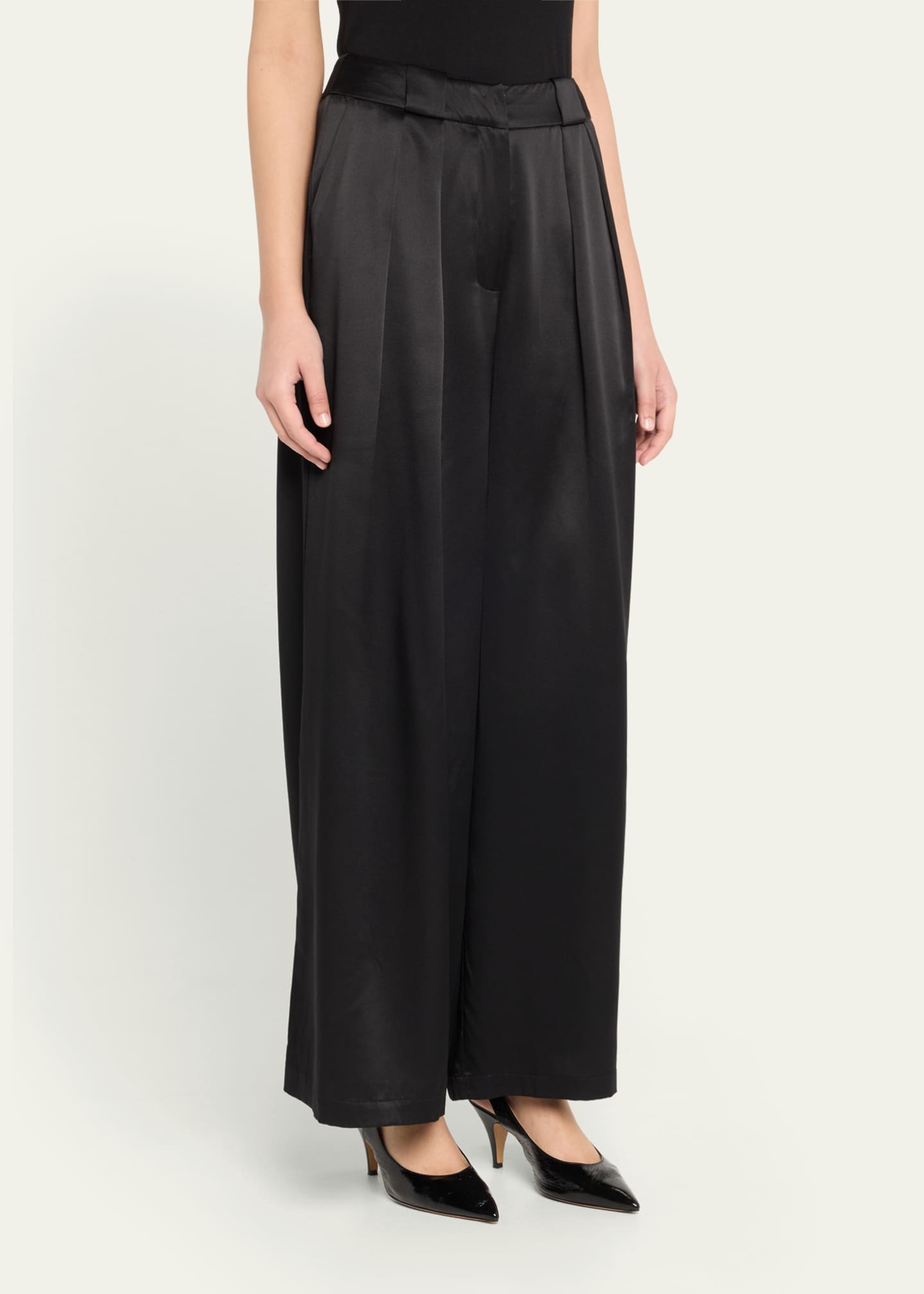 AEXAE Wide-Leg Silk Trousers Image 4 of 5