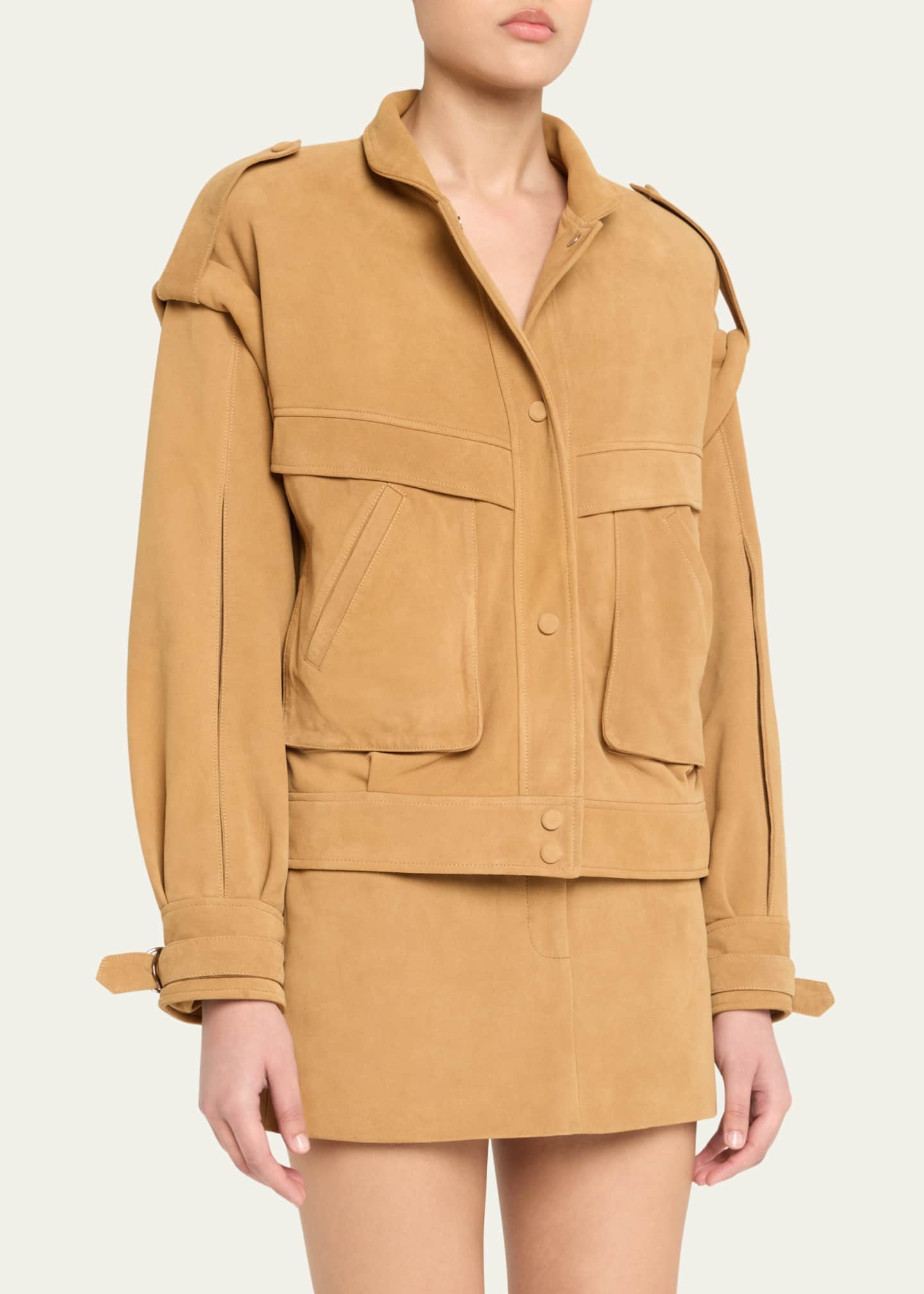 AEXAE Oversized Leather Suede Jacket Image 4 of 4