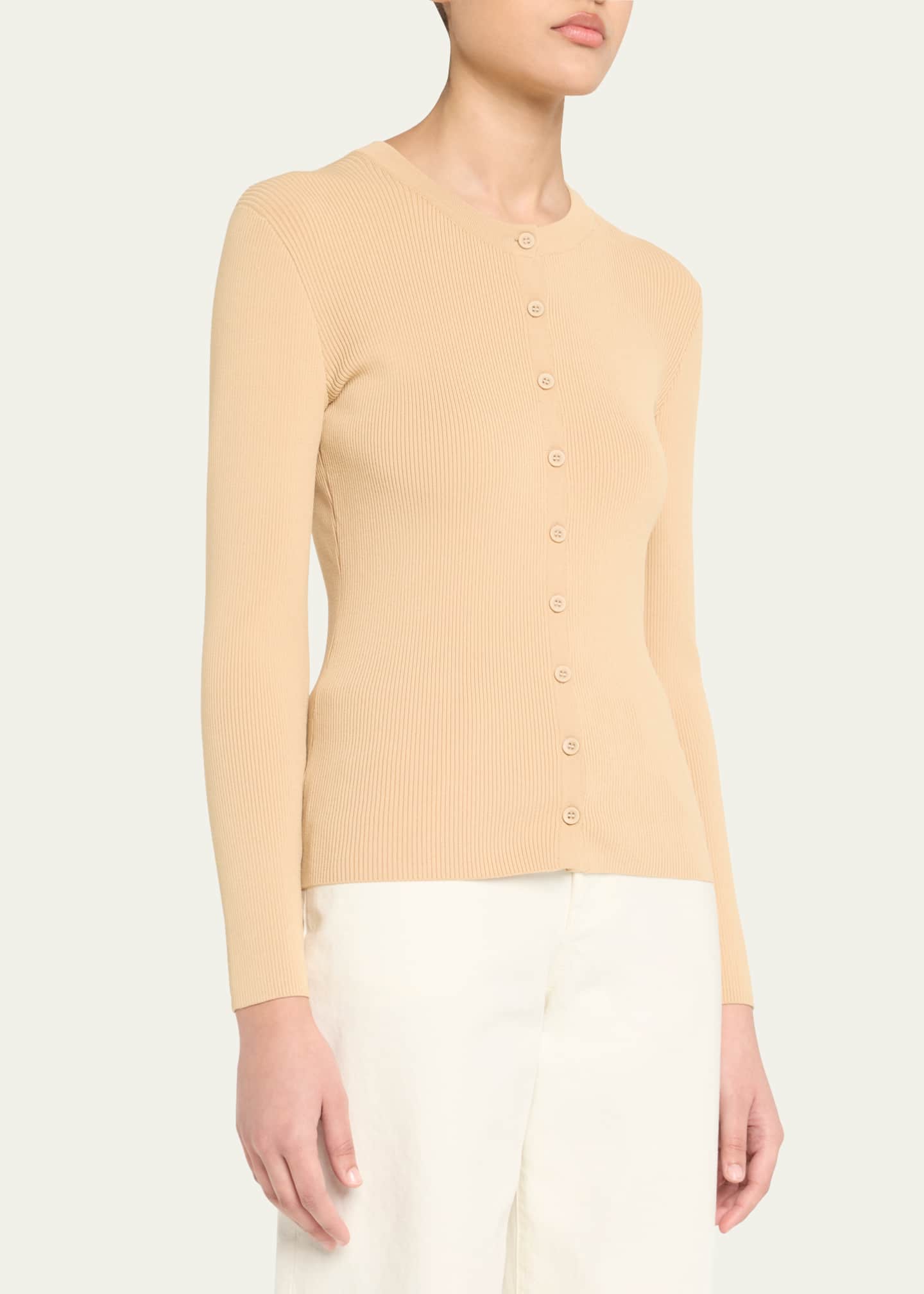 AEXAE Fine Knit Ribbed Cardigan Image 4 of 5