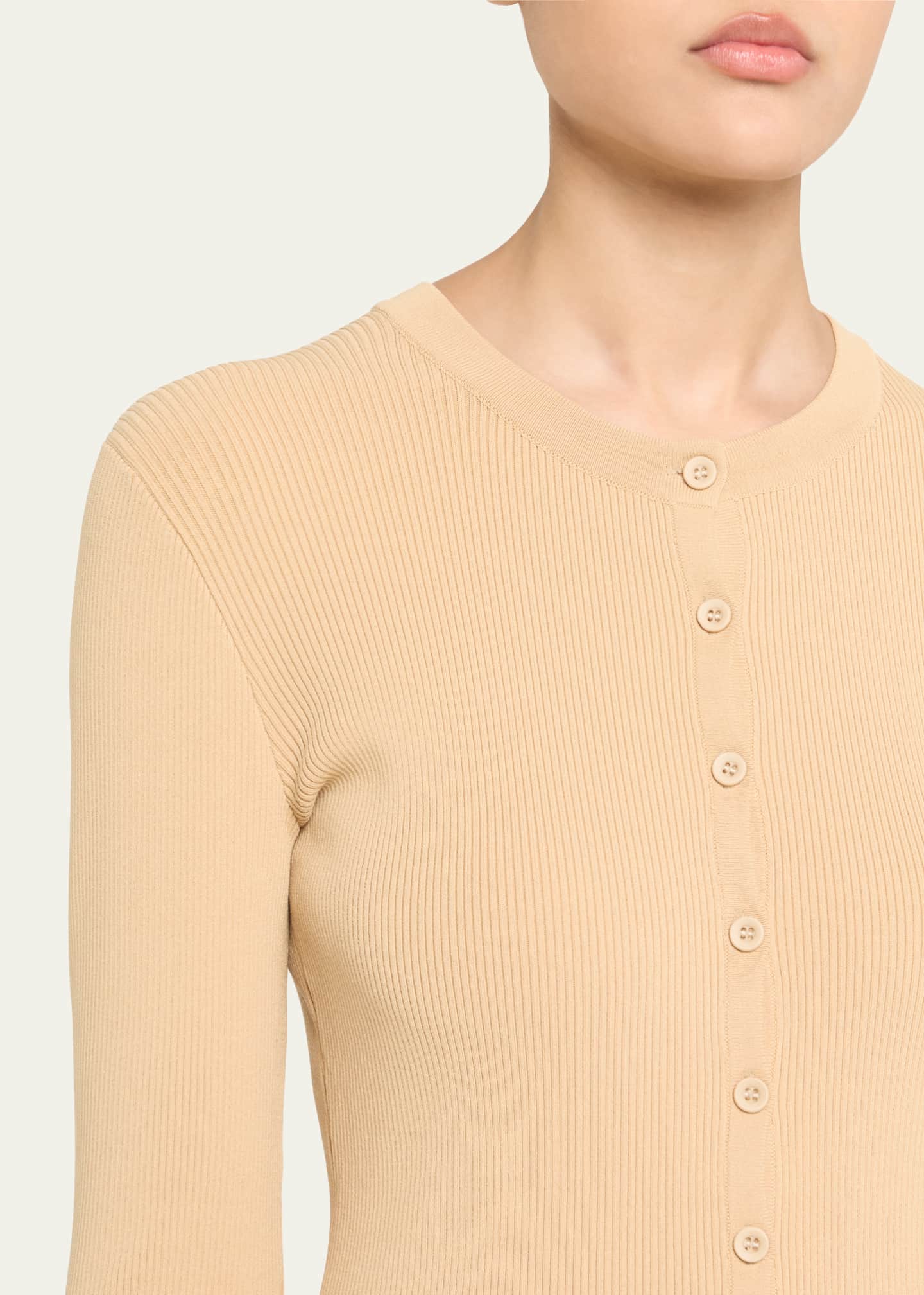 AEXAE Fine Knit Ribbed Cardigan Image 5 of 5