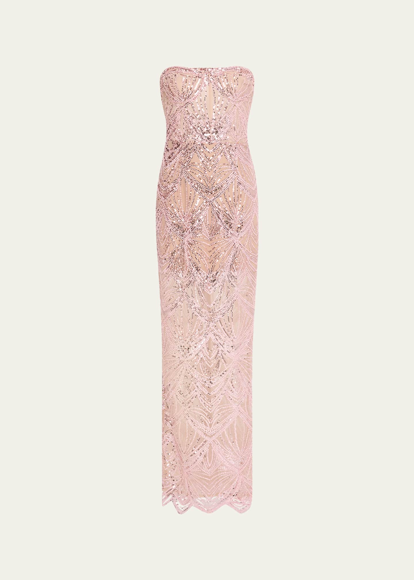 Bronx and Banco Giselle Strapless Bead & Sequin Column Gown Image 1 of 5