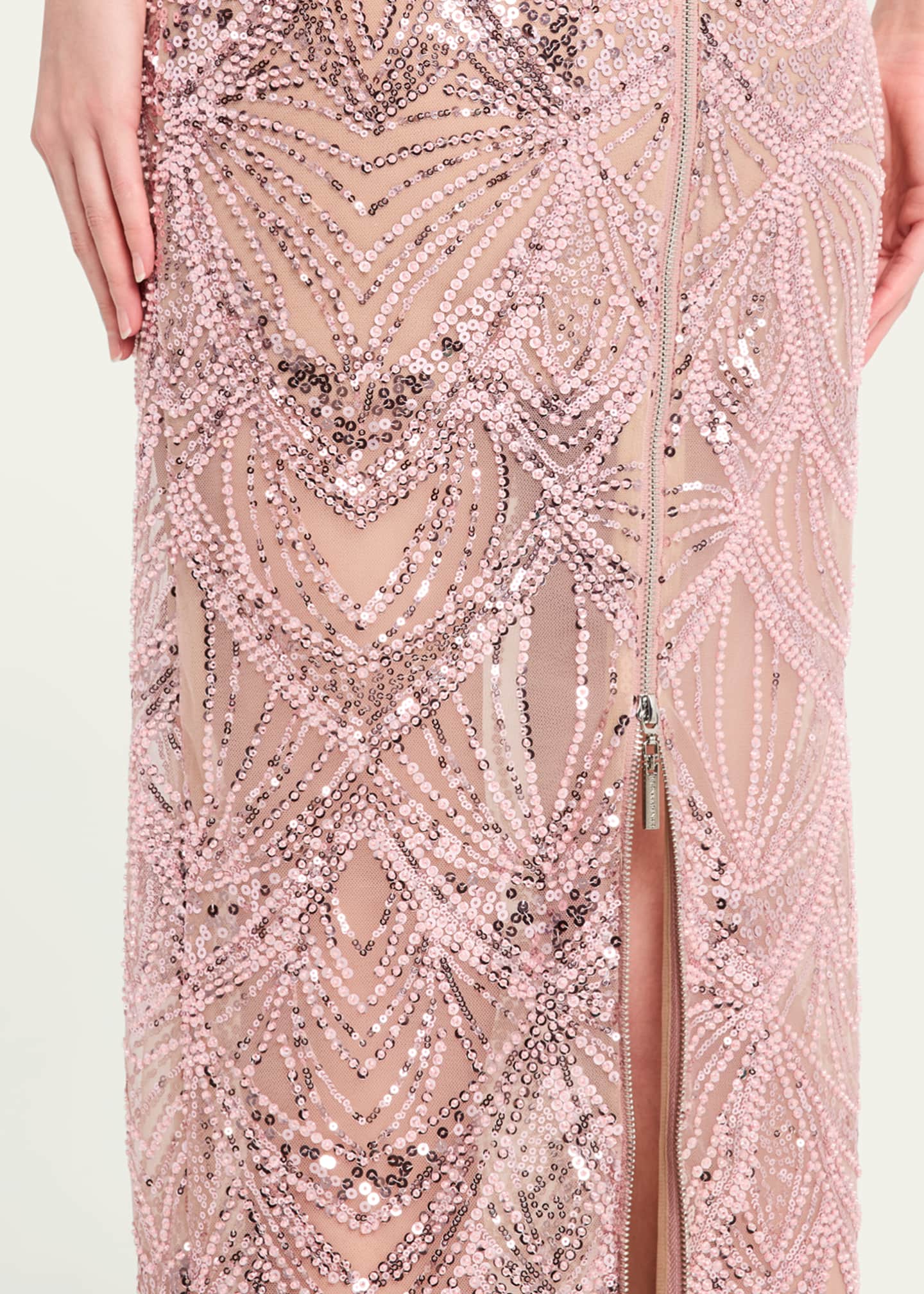 Bronx and Banco Giselle Strapless Bead & Sequin Column Gown Image 5 of 5
