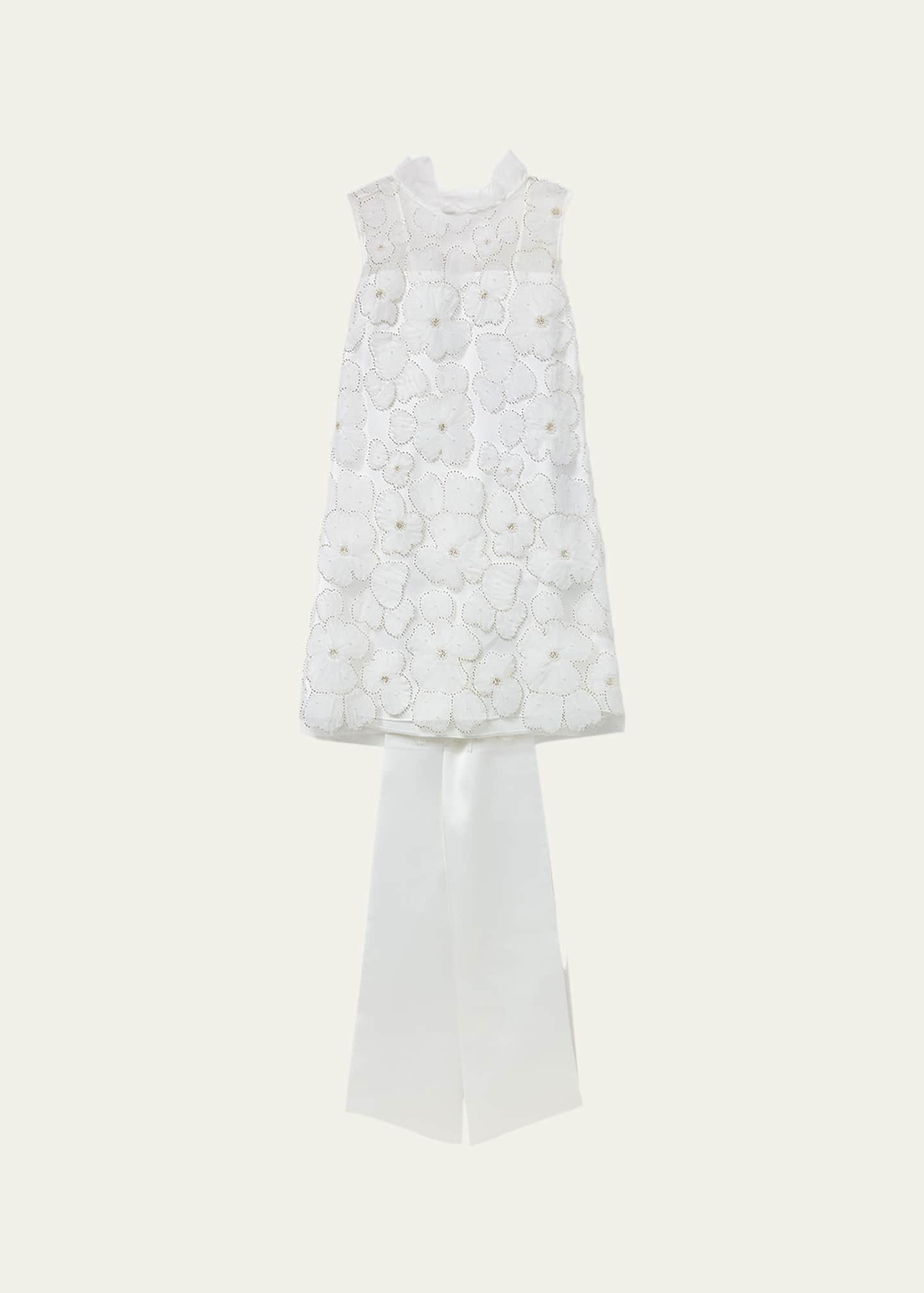Self-Portrait Embellished Tulle Satin Bow Mini Dress Image 1 of 4