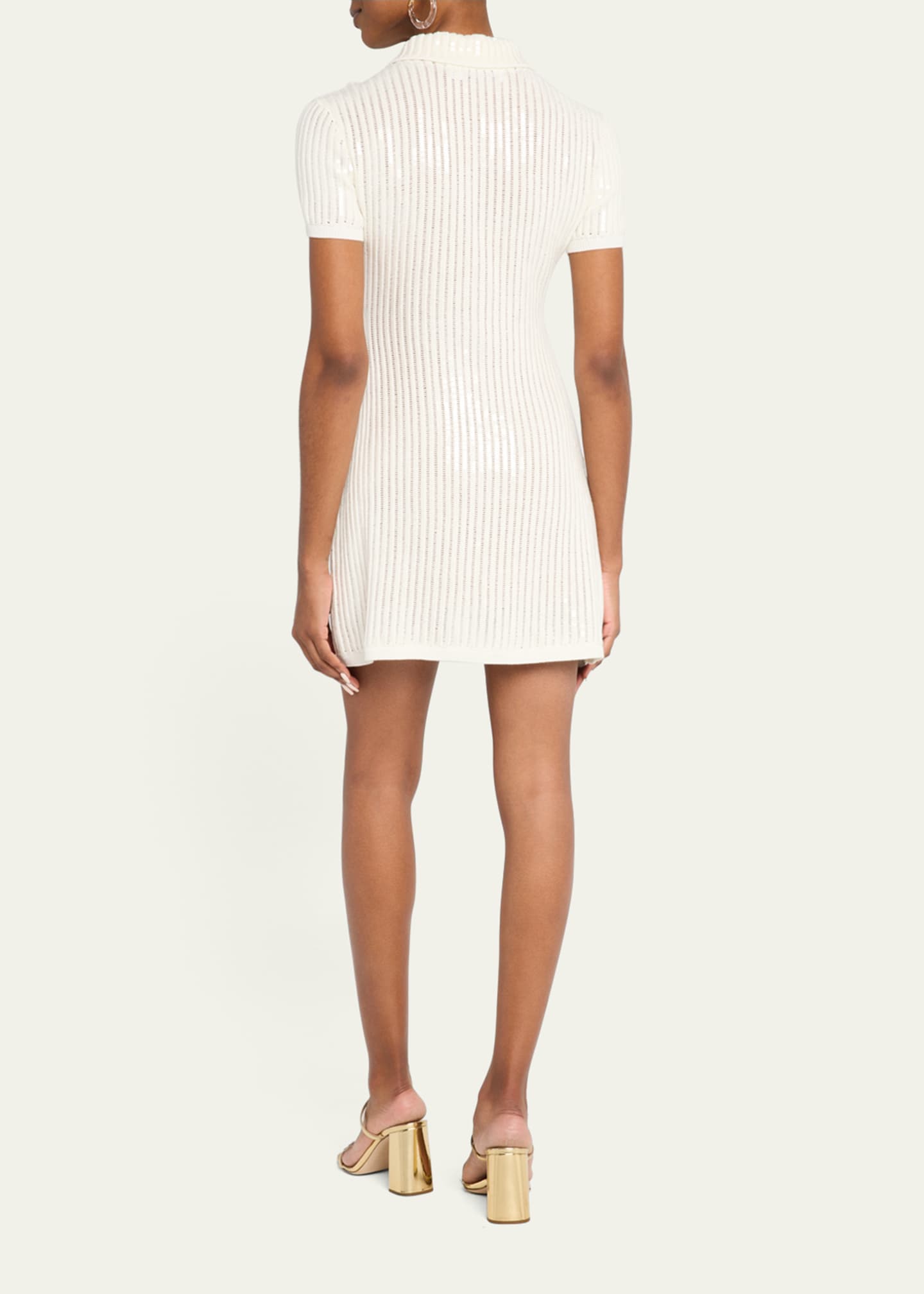 Self-Portrait Sequined Crochet Mini Dress - Bergdorf Goodman