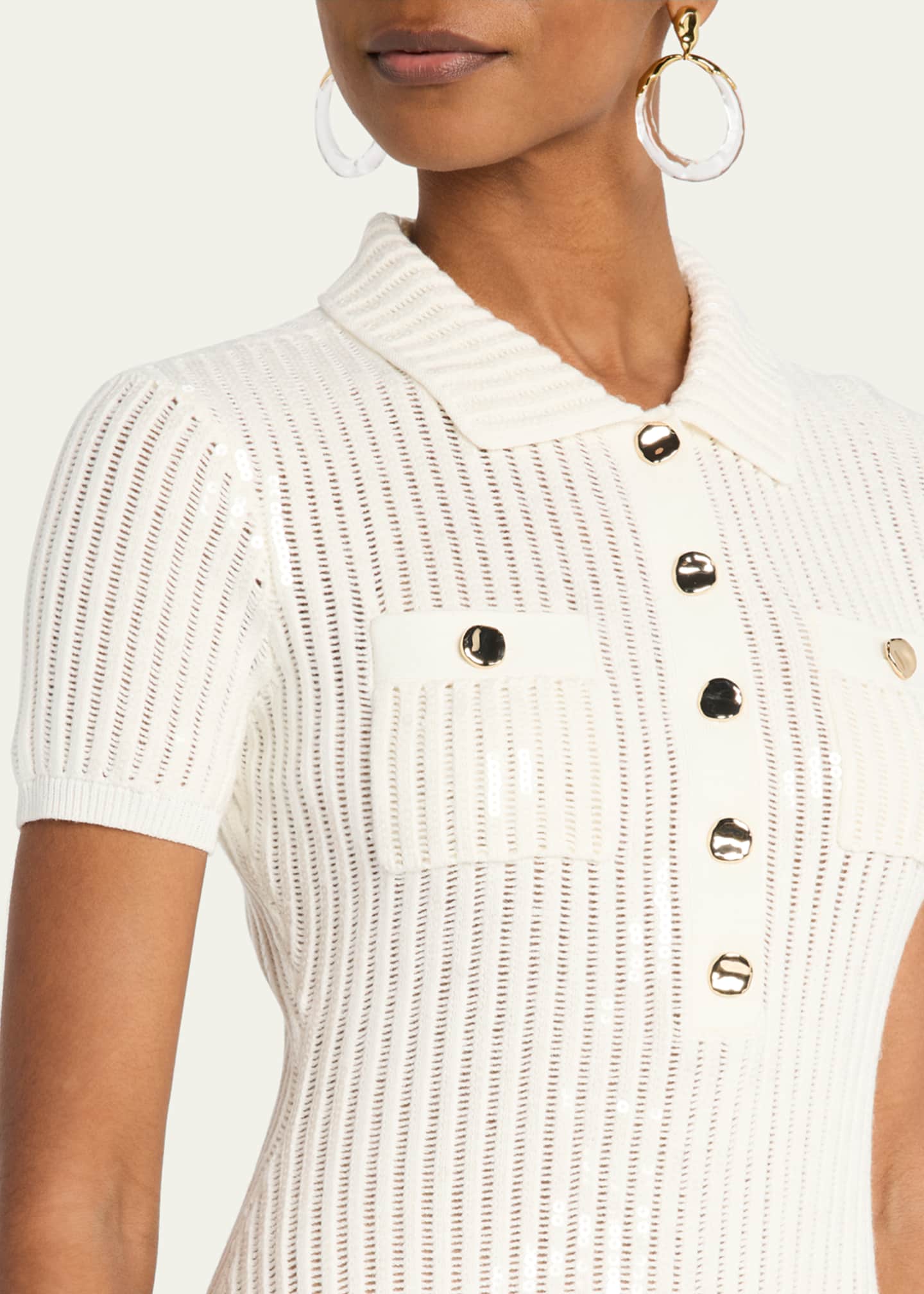 Self-Portrait Sequined Crochet Mini Dress - Bergdorf Goodman