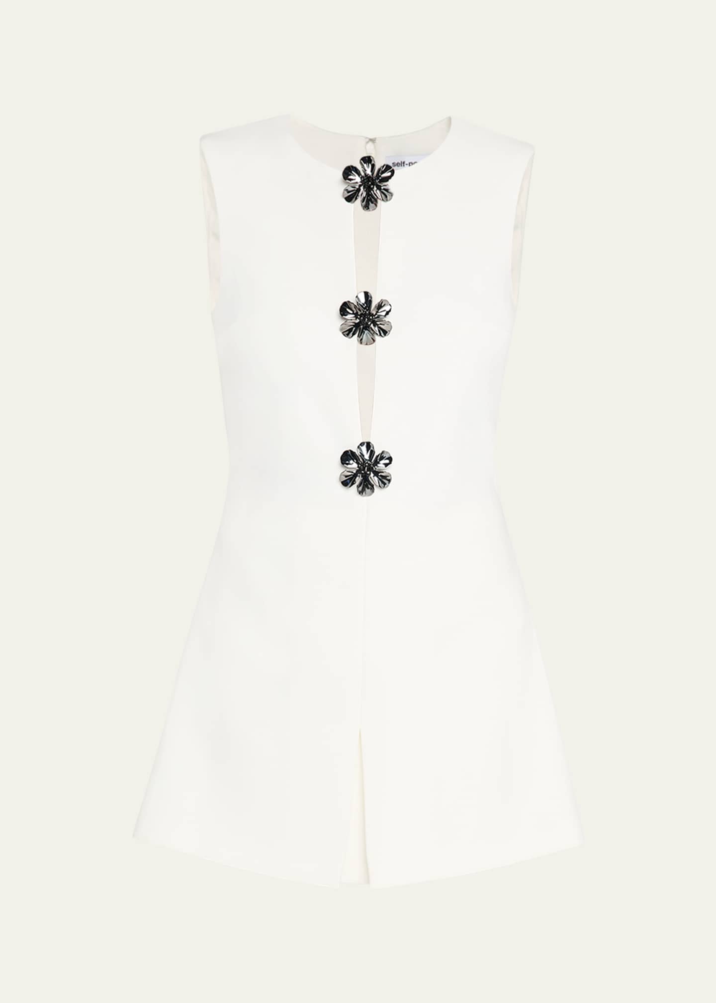 Self-Portrait Embellished Crepe Playsuit Image 1 of 5