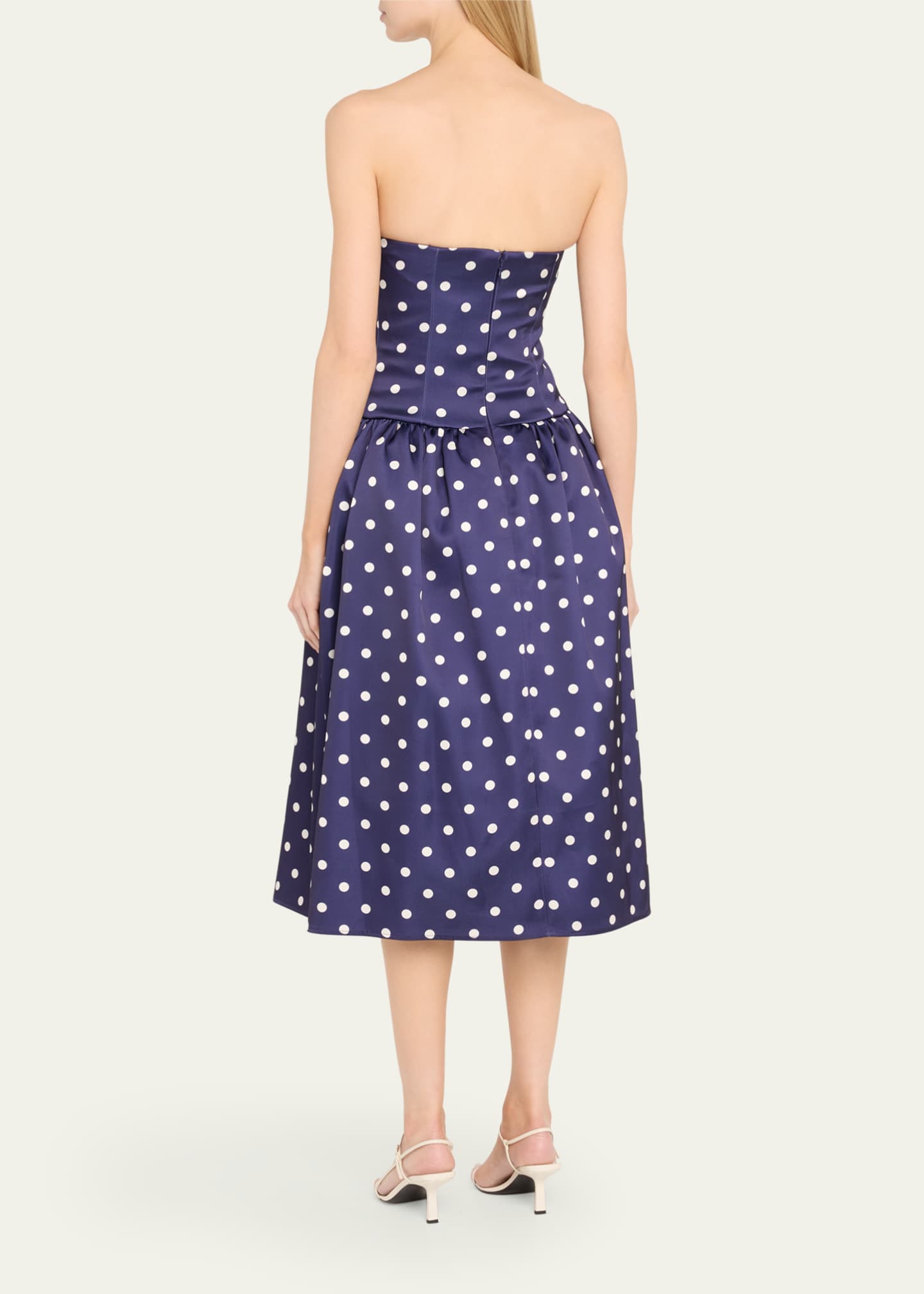 Polka Dot Satin Midi Dress