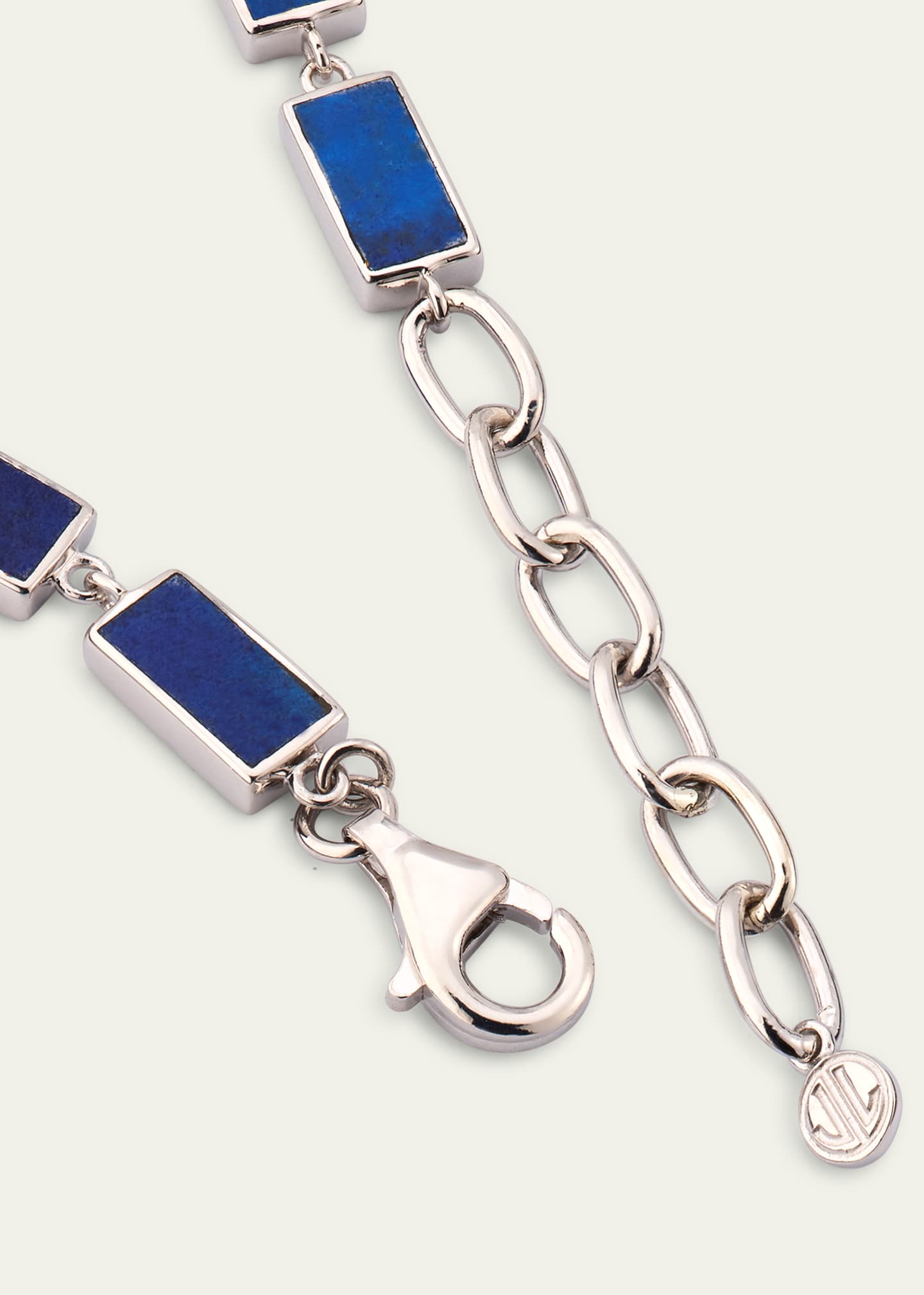 Jan Leslie Men's Sterling Silver and Rectangle Lapis Bracelet Image 4 of 4