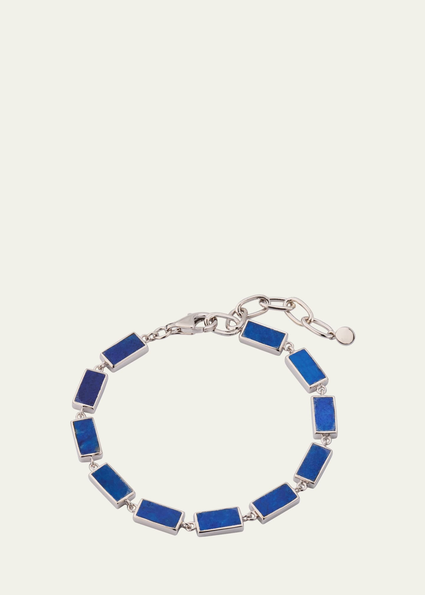 Jan Leslie Men's Sterling Silver and Rectangle Lapis Bracelet Image 1 of 4