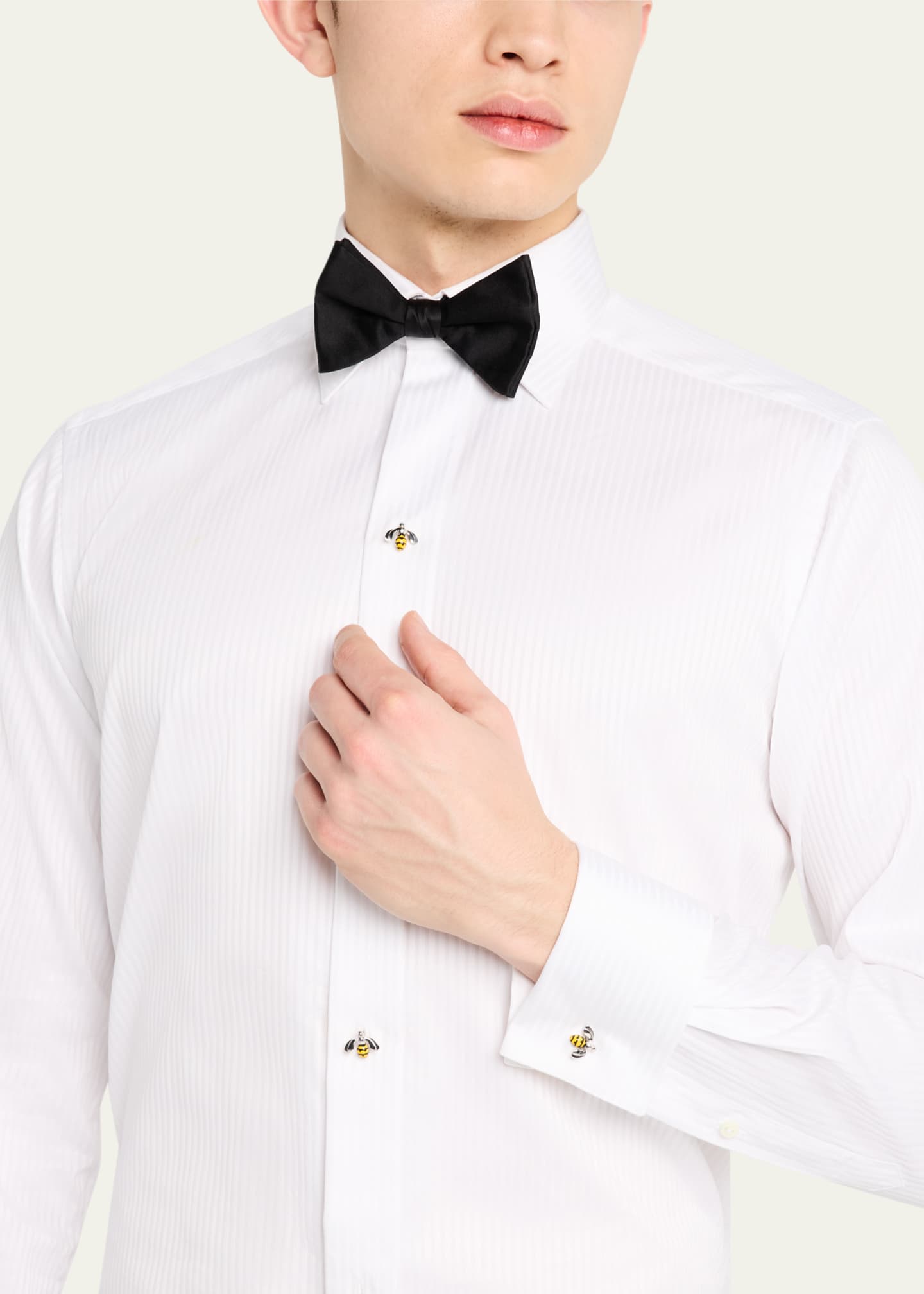 Jan Leslie Men's Sterling Silver Bee Tuxedo Stud Set Image 2 of 5