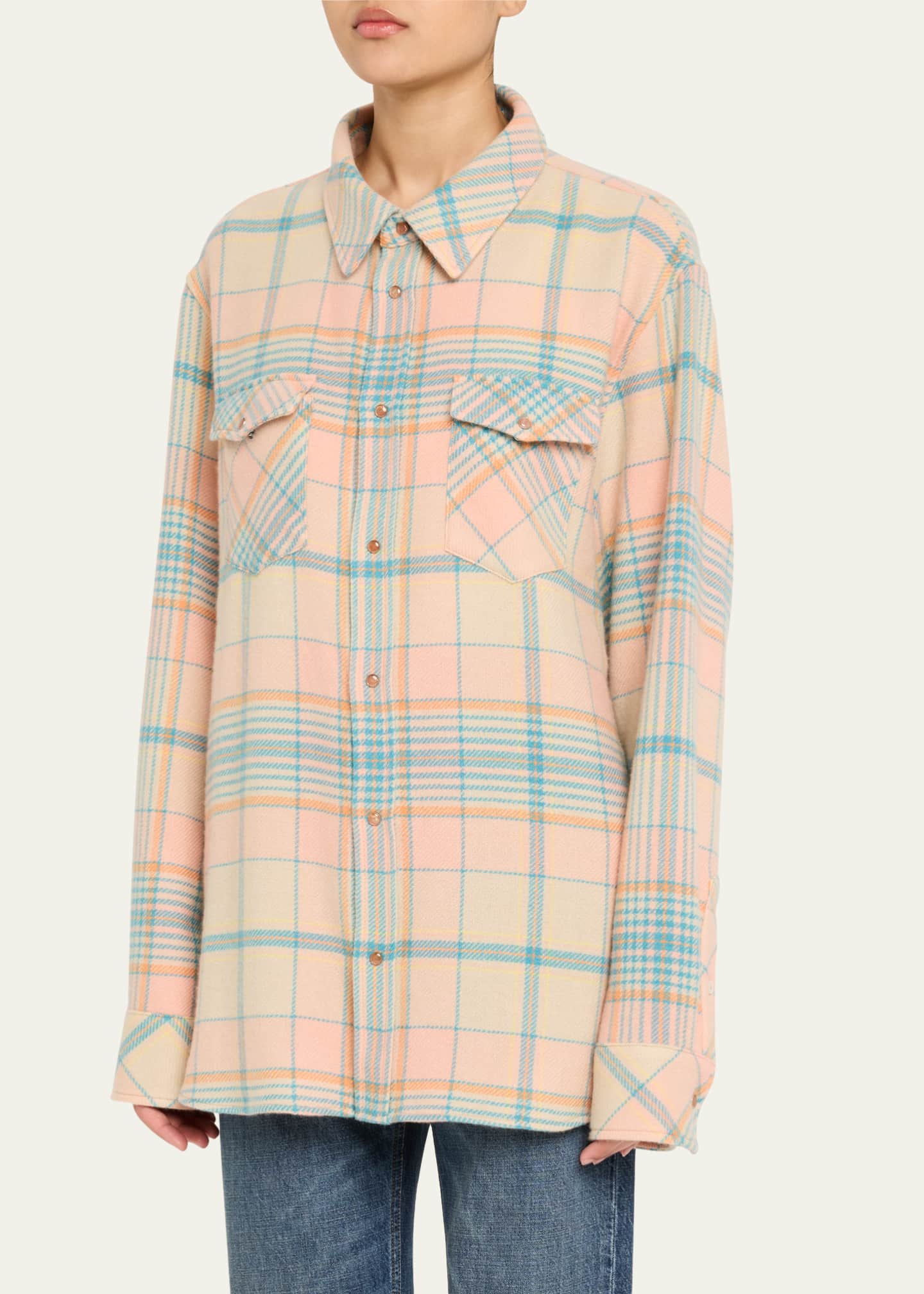 God's True Cashmere Lover Tartan Cashmere Shirt Image 4 of 5