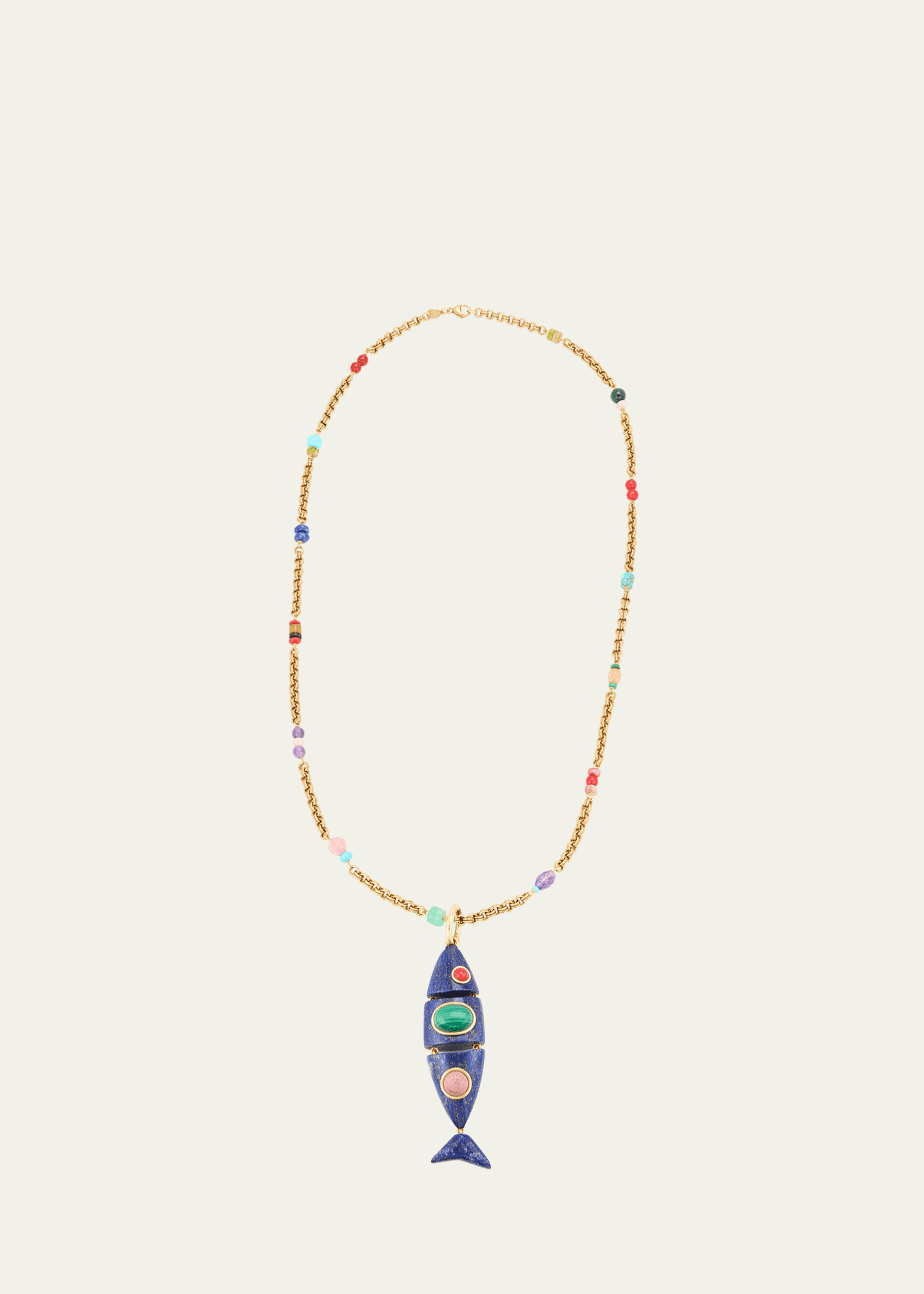 Grazia And Marica Vozza Lapis Lazuli Fish Pendant Necklace