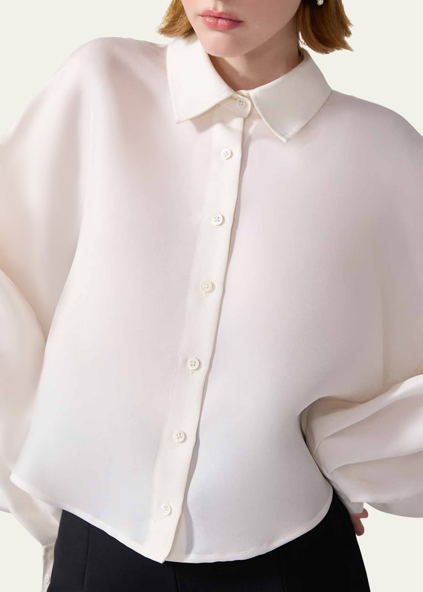 Carolina Herrera Overized Crop Button Down Top Image 4 of 4
