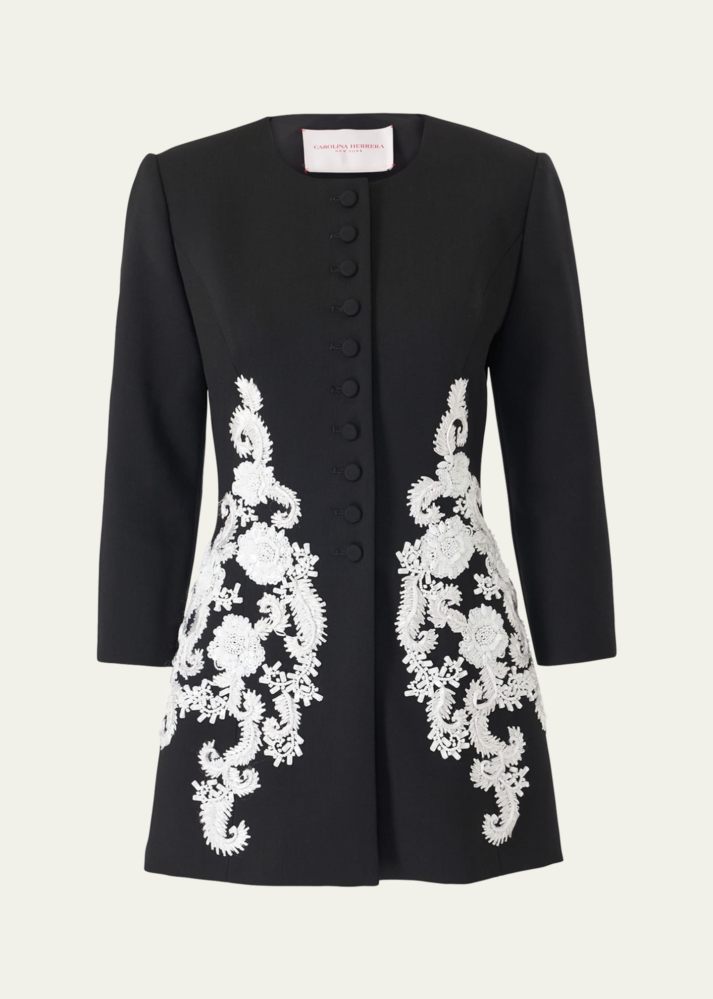 Carolina Herrera Floral Embroidered Wool Jacket Image 1 of 3