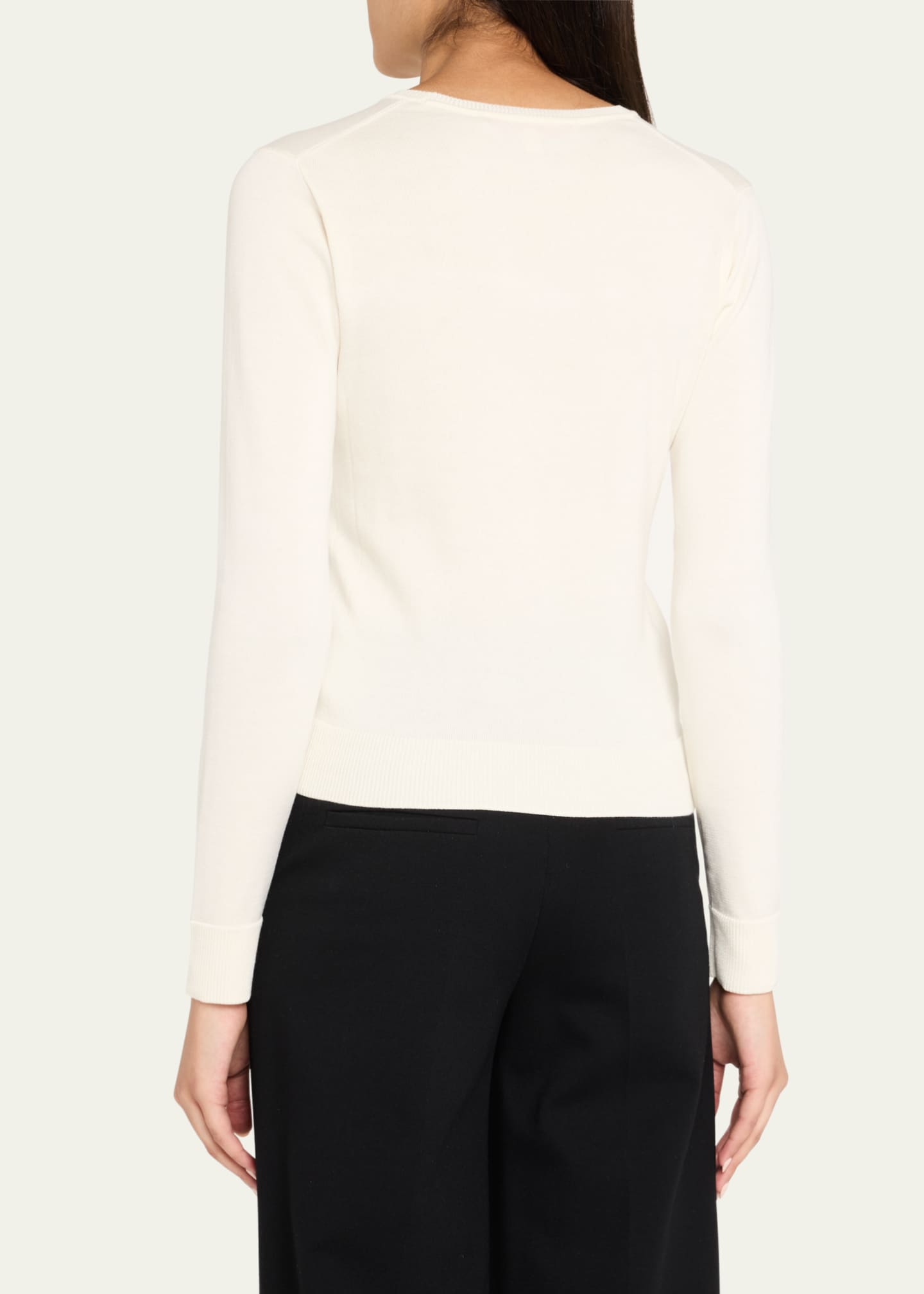 Carolina Herrera Floral Embroidered Sweater Image 3 of 5
