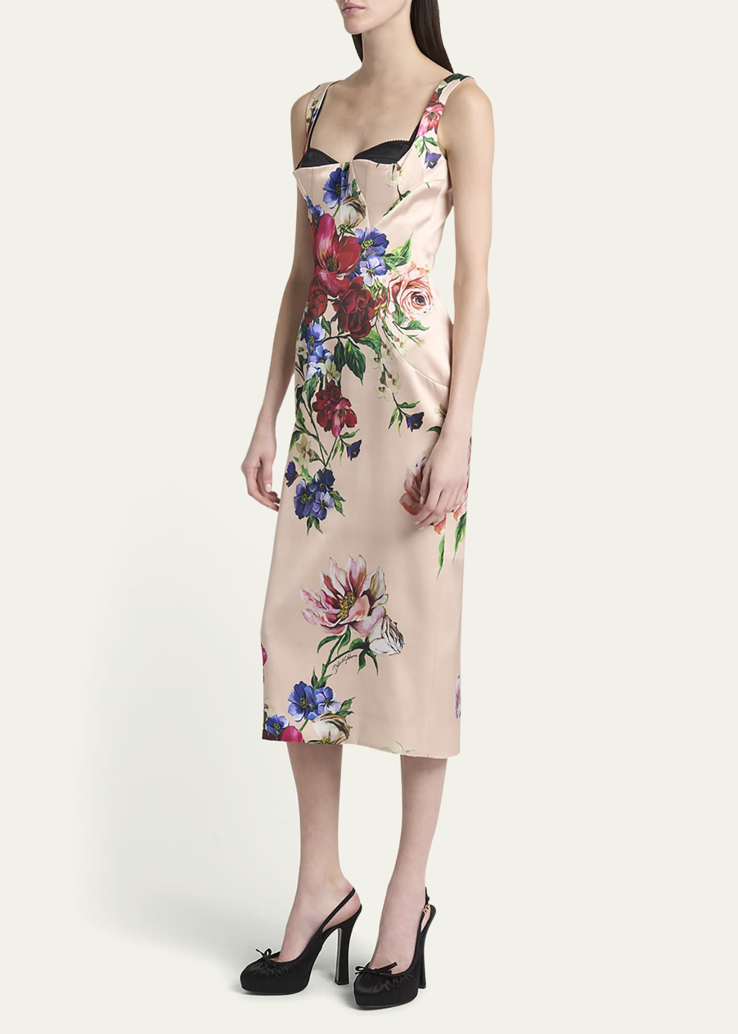 Dolce&Gabbana Rasovi Bouquet Fantichi Sleeveless Midi Dress Image 4 of 5