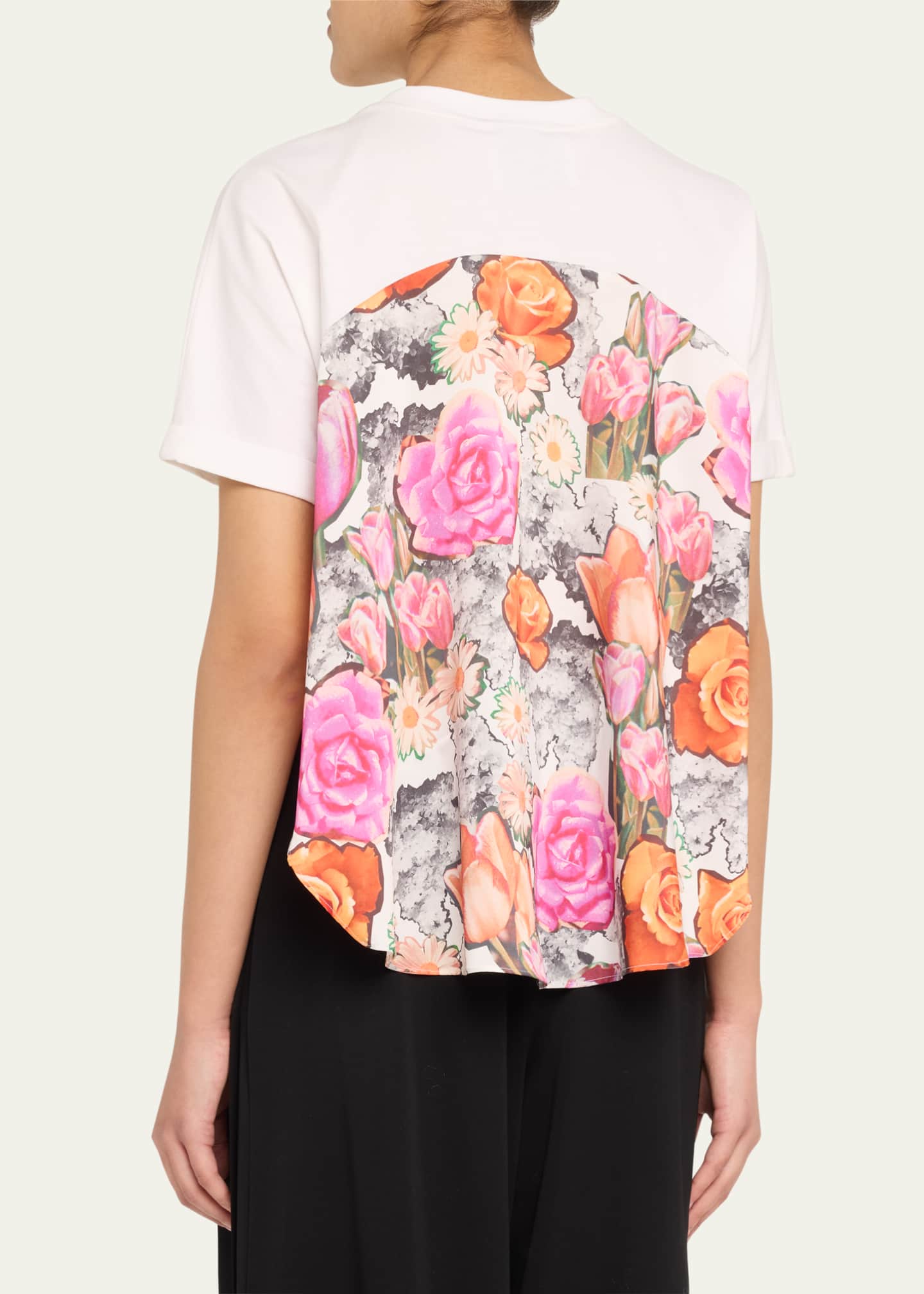 3.1 Phillip Lim Floral Collage Panel Short-Sleeve T-Shirt Image 3 of 5