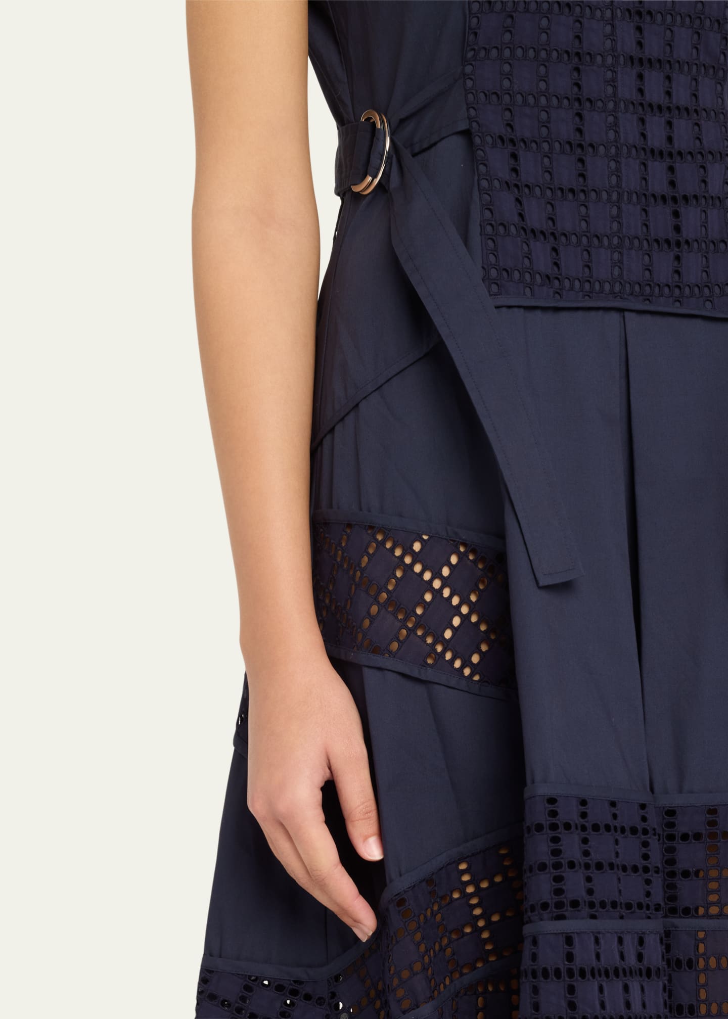3.1 Phillip Lim Grid Broderie Anglaise Tulip Midi Dress Image 5 of 5