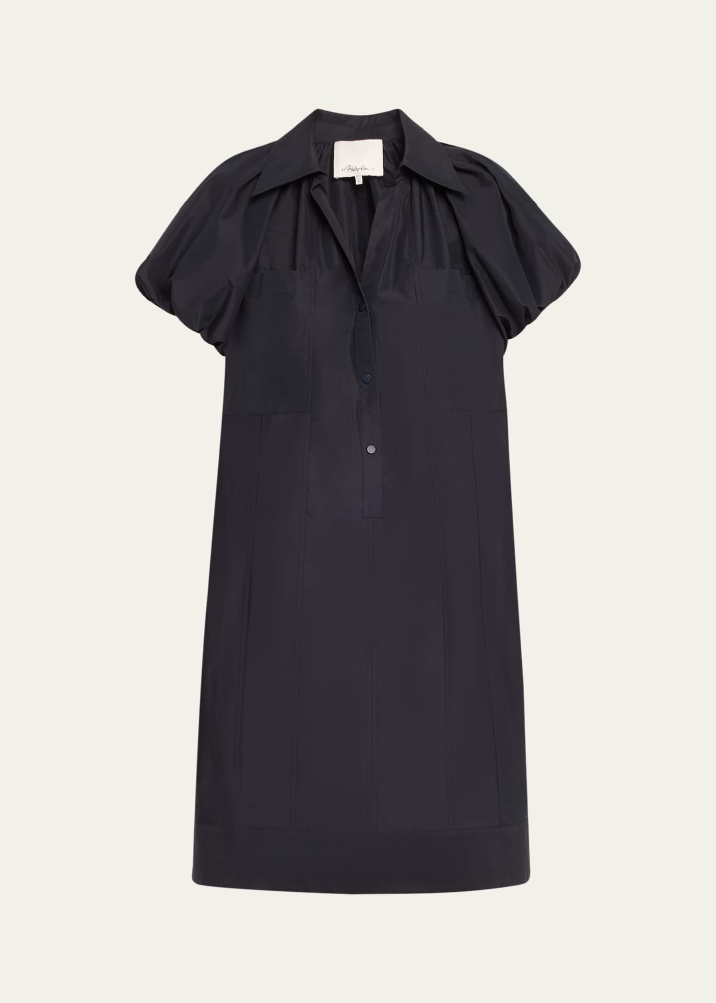 3.1 Phillip Lim Short Puff-Sleeve Shirtdress Image 1 of 5