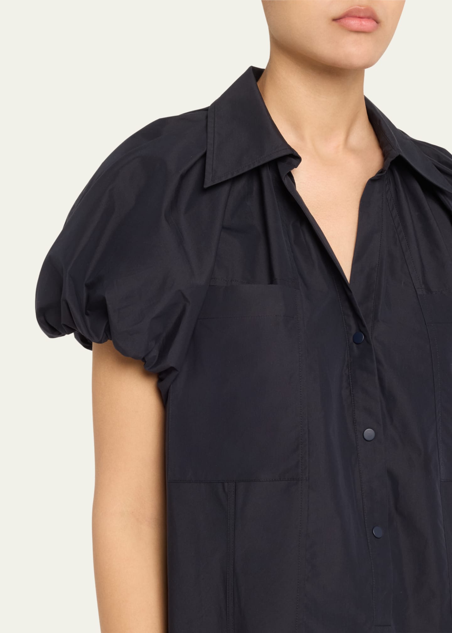 3.1 Phillip Lim Short Puff-Sleeve Shirtdress Image 5 of 5
