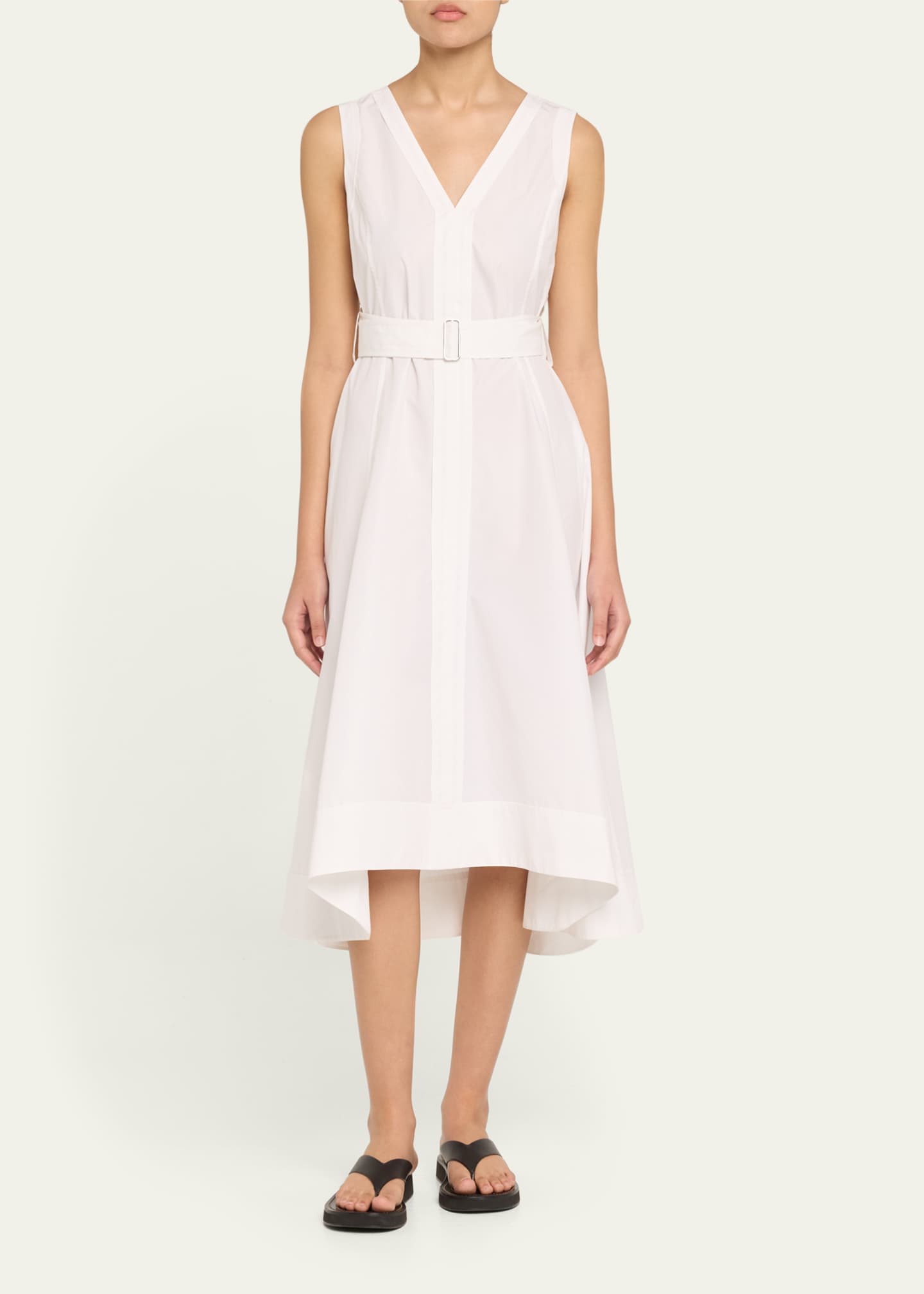 3.1 Phillip Lim V-Neck Sleeveless Belted Midi Dress Image 2 of 5