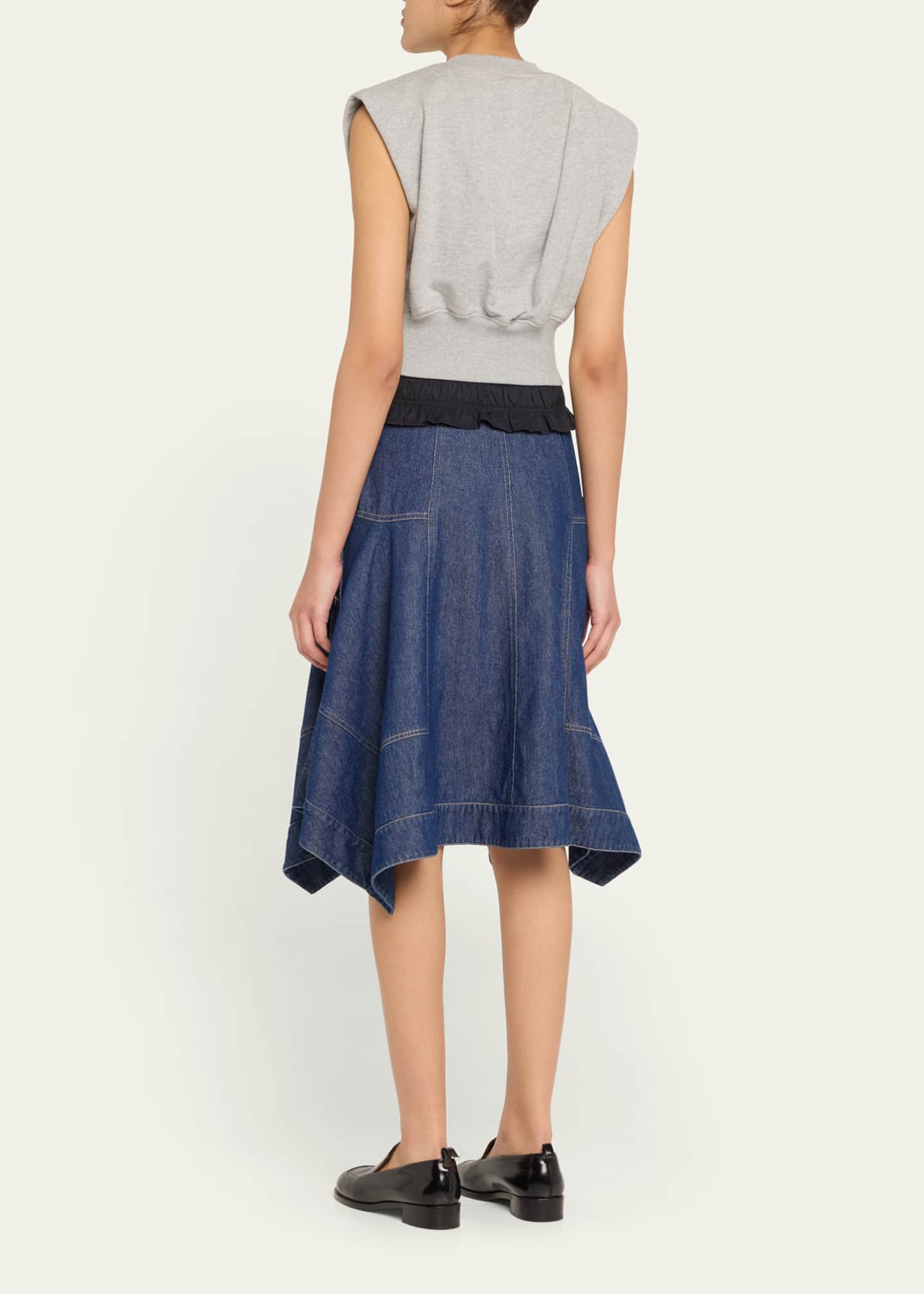 3.1 Phillip Lim Mixed-Media Sleeveless French Terry Midi Dress Image 3 of 5