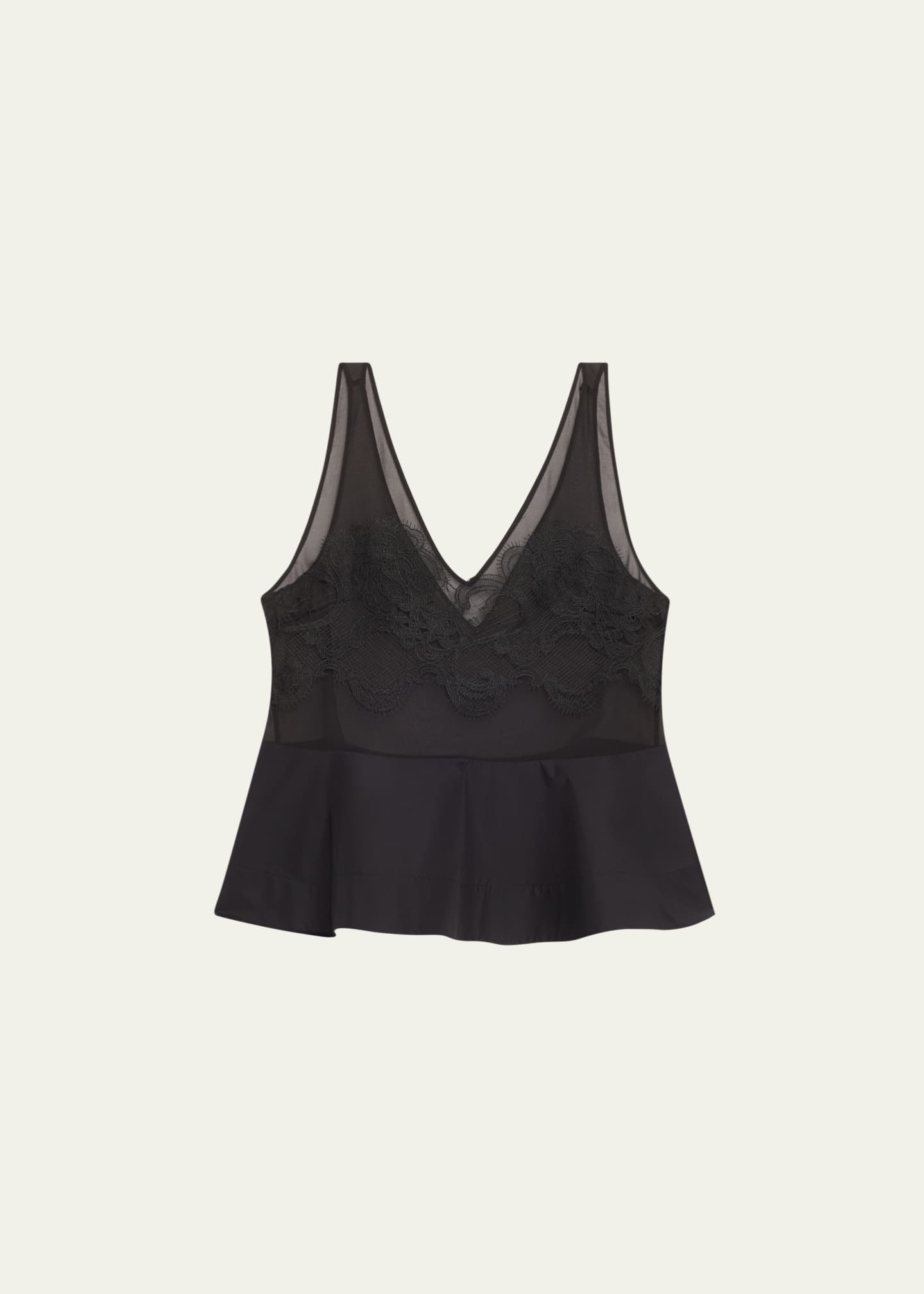 3.1 Phillip Lim Lace Peplum Sheer Silk Tank Top Image 1 of 5