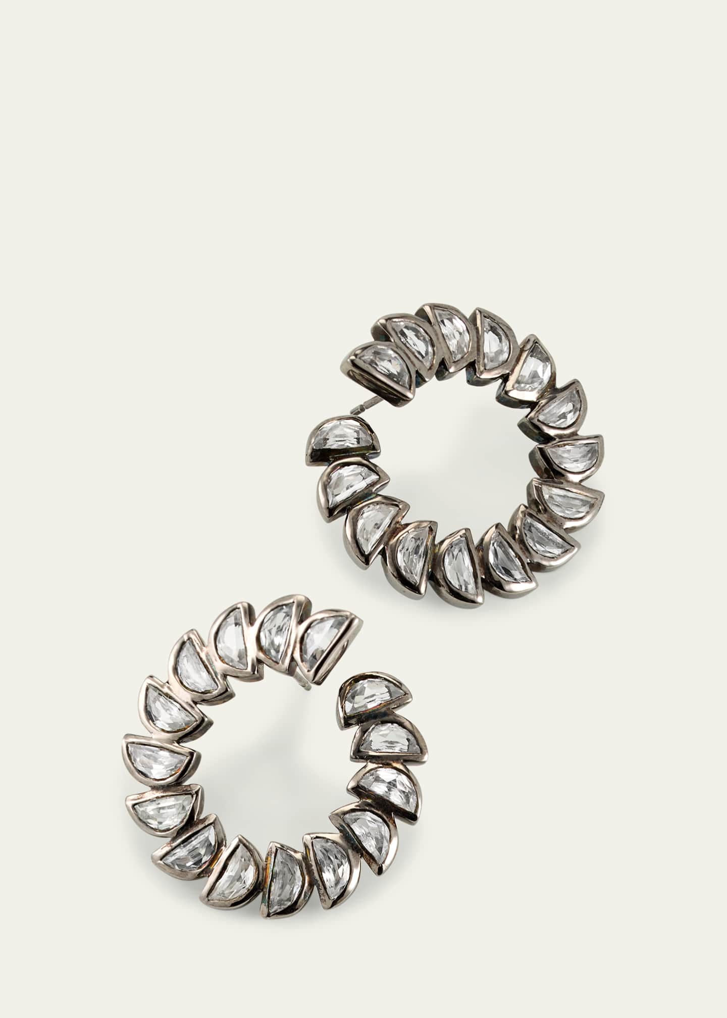 NAKARD Marabou Bypass Hoop Earrings Image 3 of 4