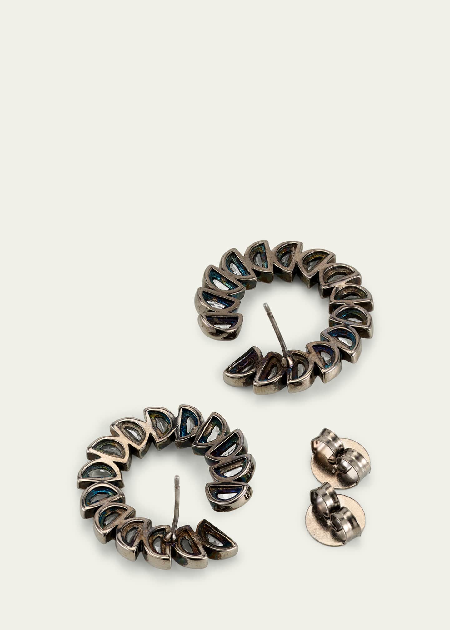 NAKARD Marabou Bypass Hoop Earrings Image 4 of 4