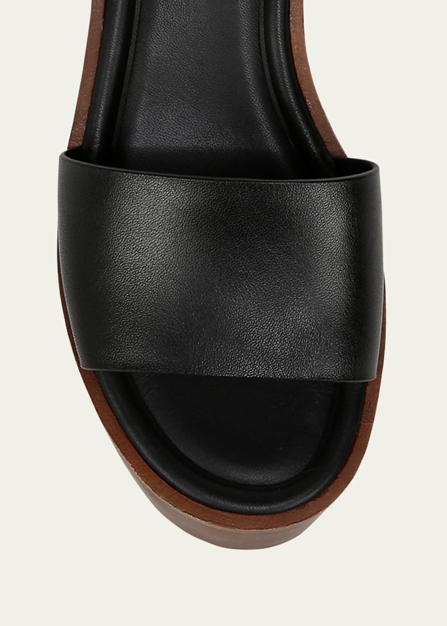 Vince Phillipa Leather Clog Platform Sandals Image 4 of 5