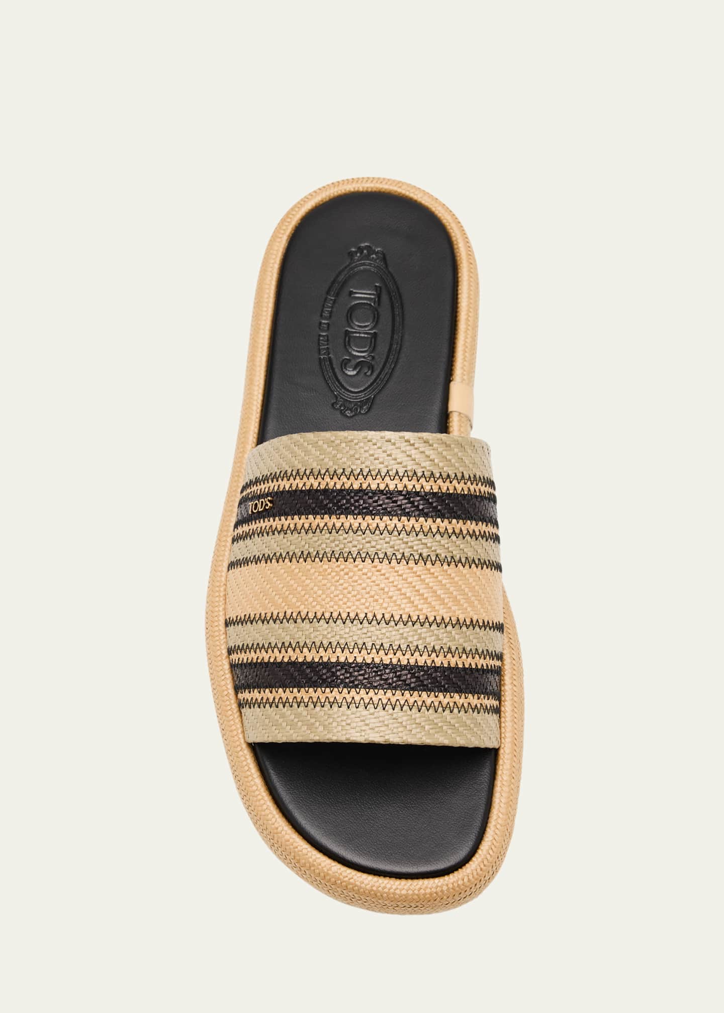 Tod's Palmera Striped Band Slide Sandals Image 6 of 6