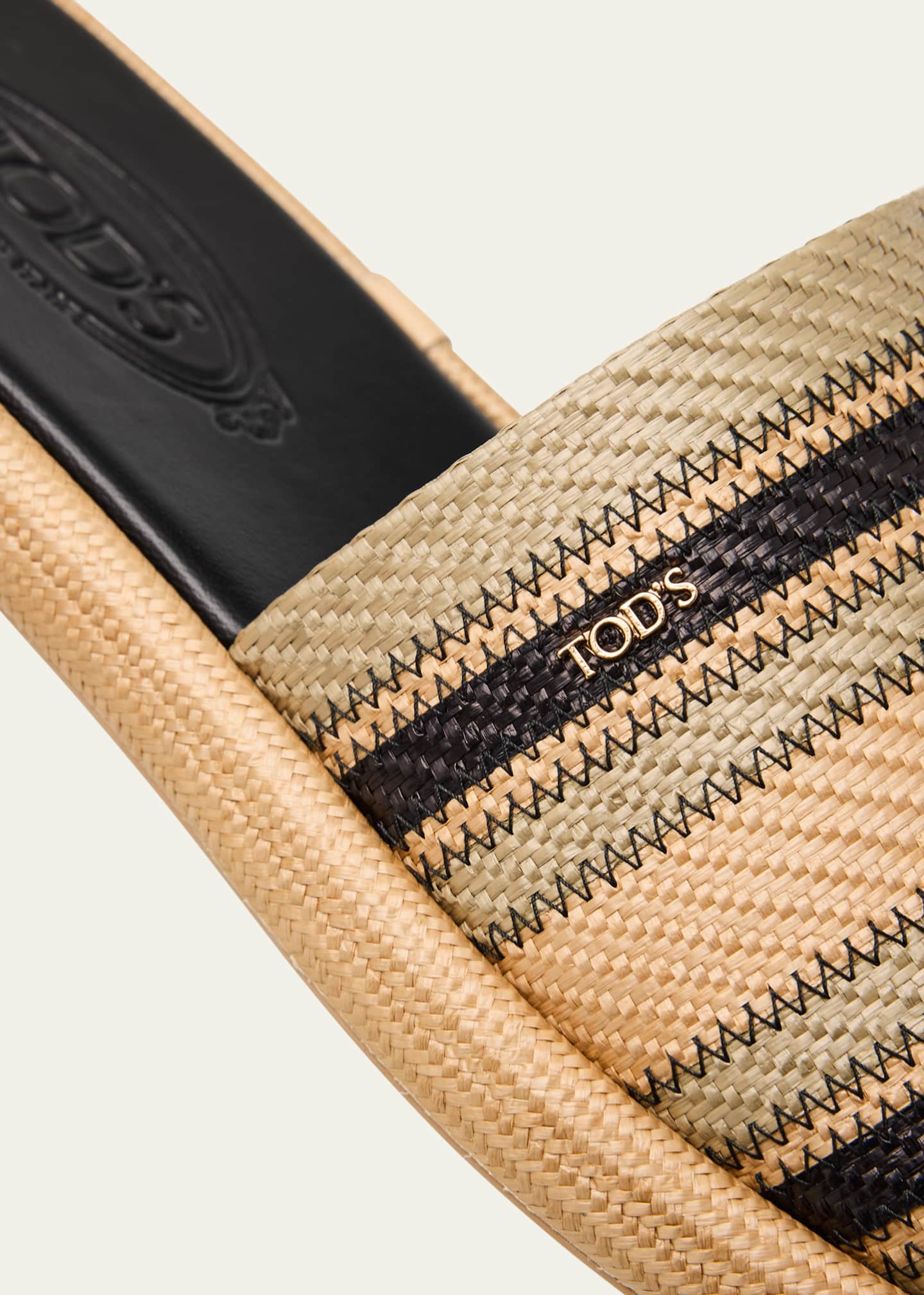 Tod's Palmera Striped Band Slide Sandals Image 5 of 6