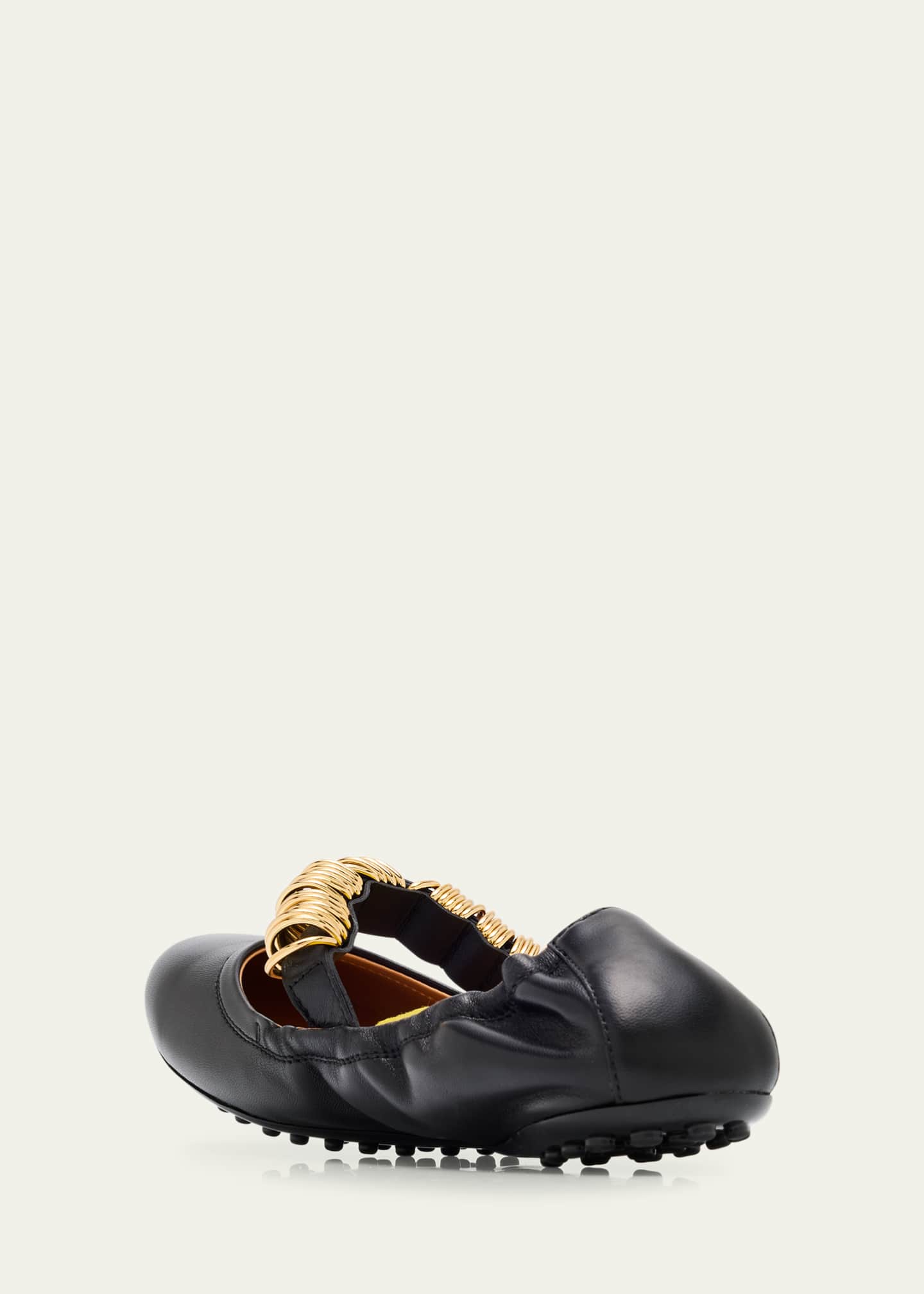 Tod's Cosmo Nappa Leather Band Rings Ballerina Flats Image 2 of 4