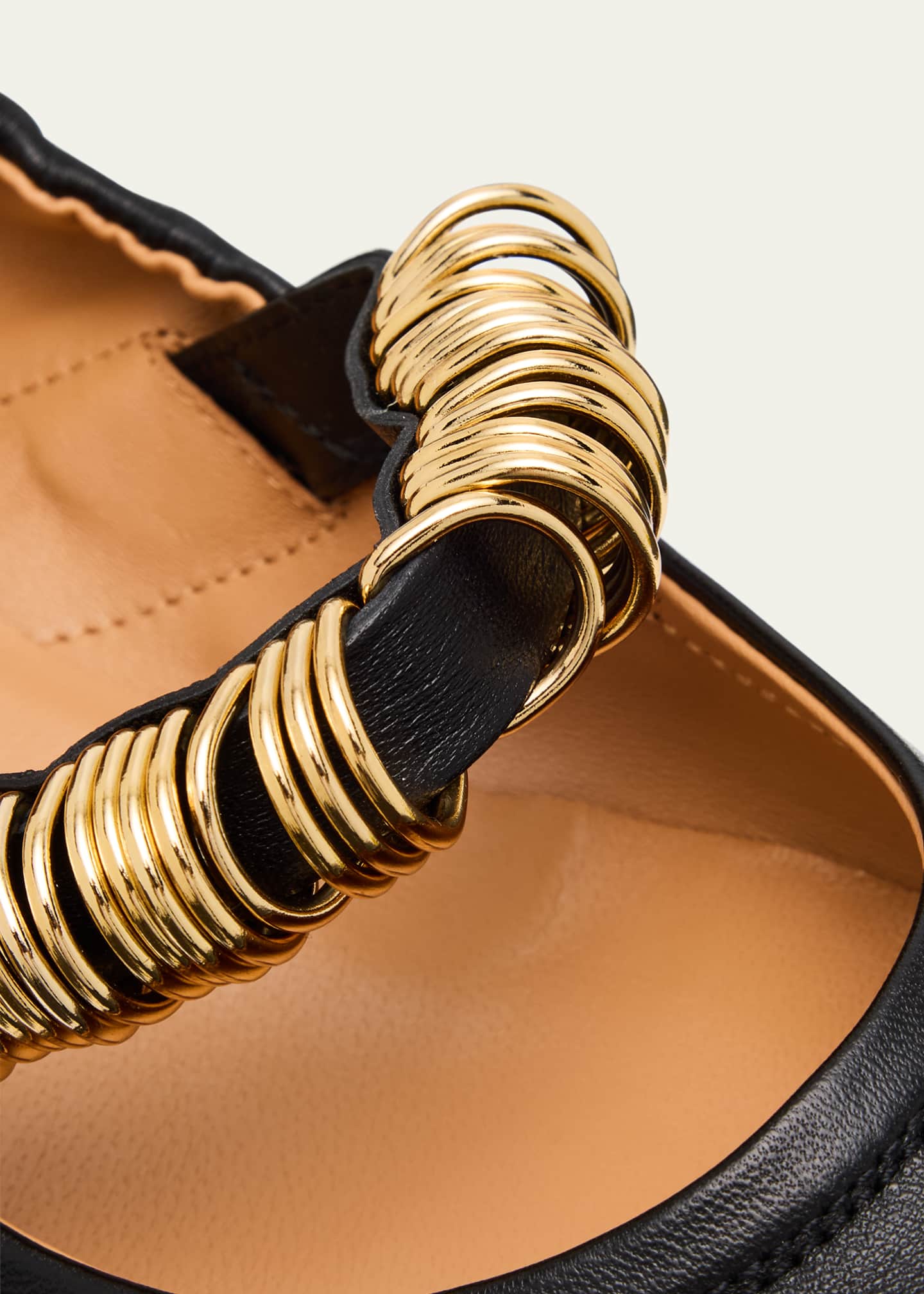 Tod's Cosmo Nappa Leather Band Rings Ballerina Flats Image 3 of 4