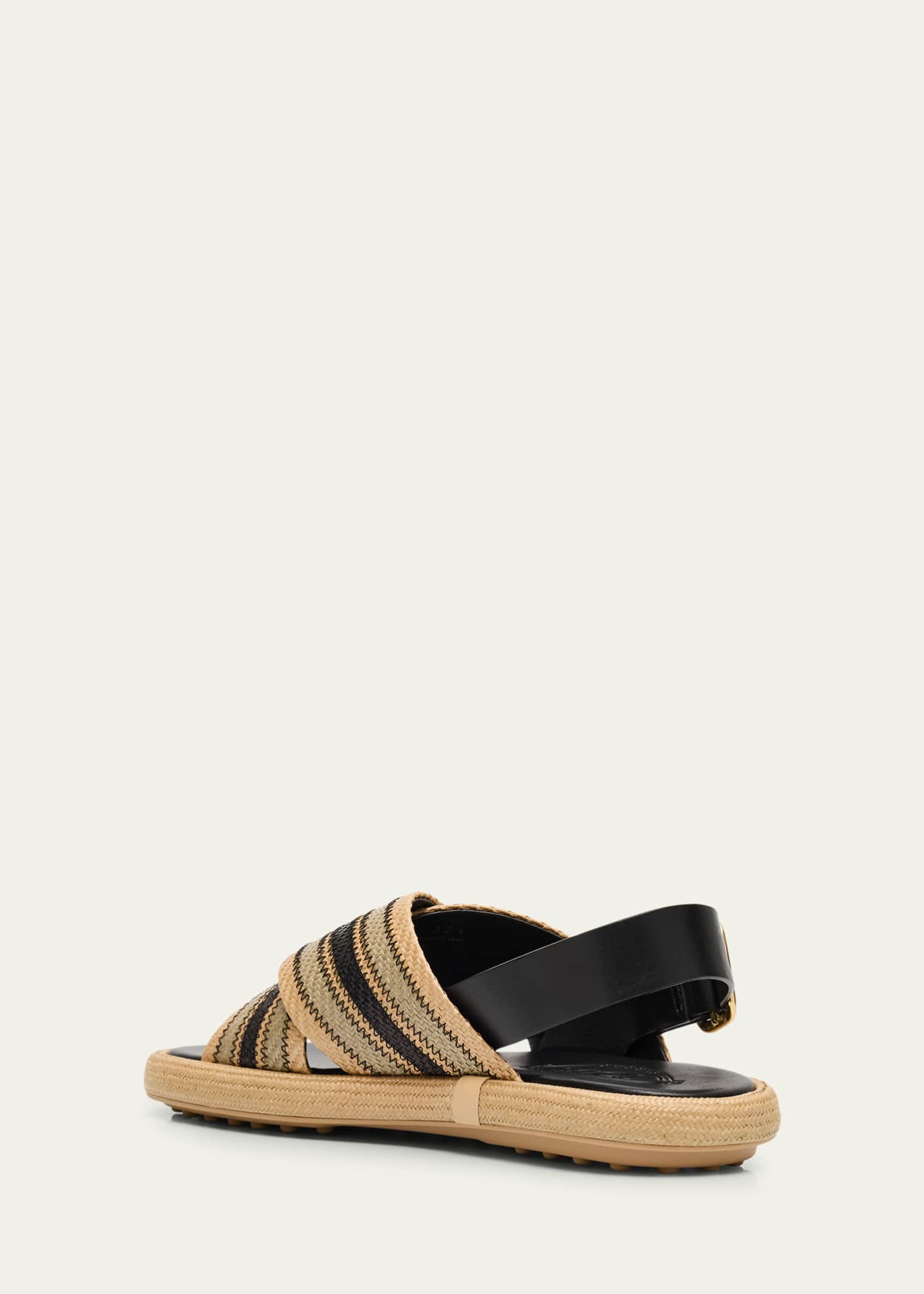 Tod's Palmera Striped Cross-Band Slide Sandals Image 2 of 4