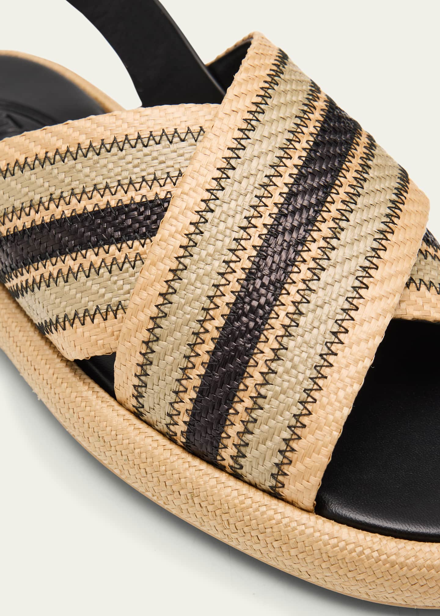 Tod's Palmera Striped Cross-Band Slide Sandals Image 3 of 4