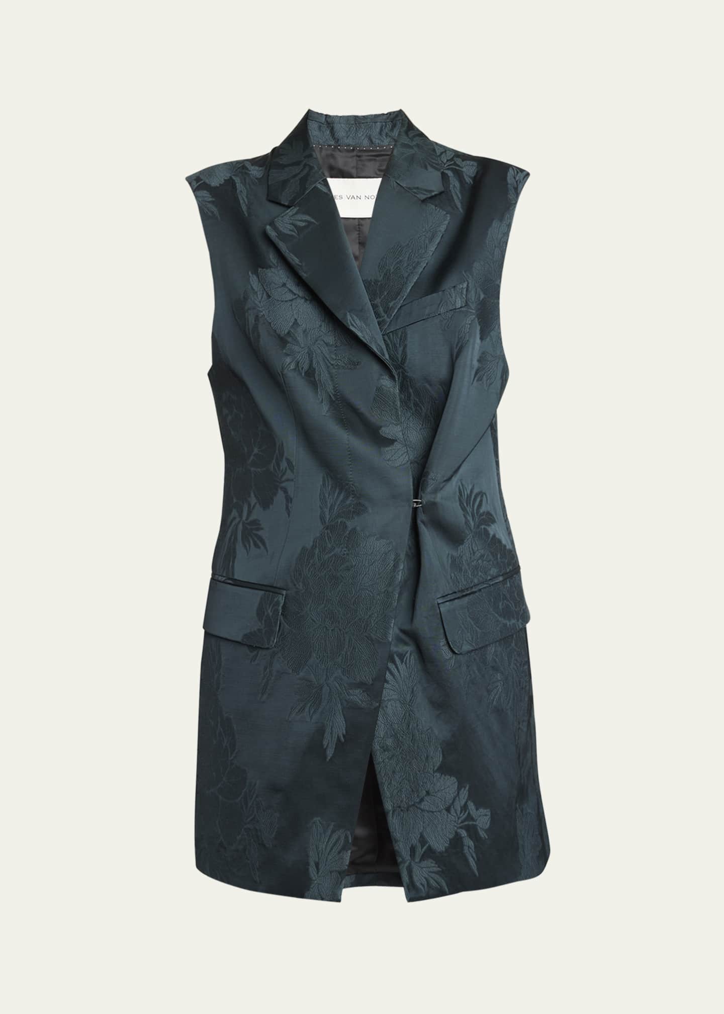 【メーカー直売】 Floral Metallic Bimbi Noten Van Dries Jacquard Vest Tailored トップス