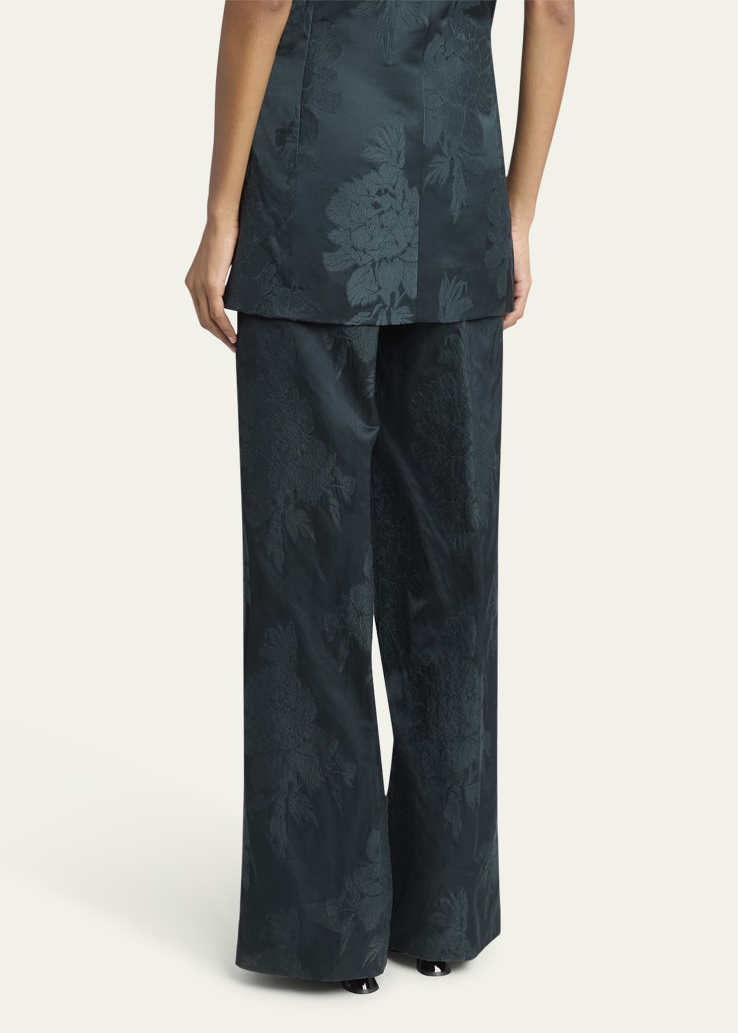 Dries Van Noten Paxy Floral Jacquard Metallic Pants