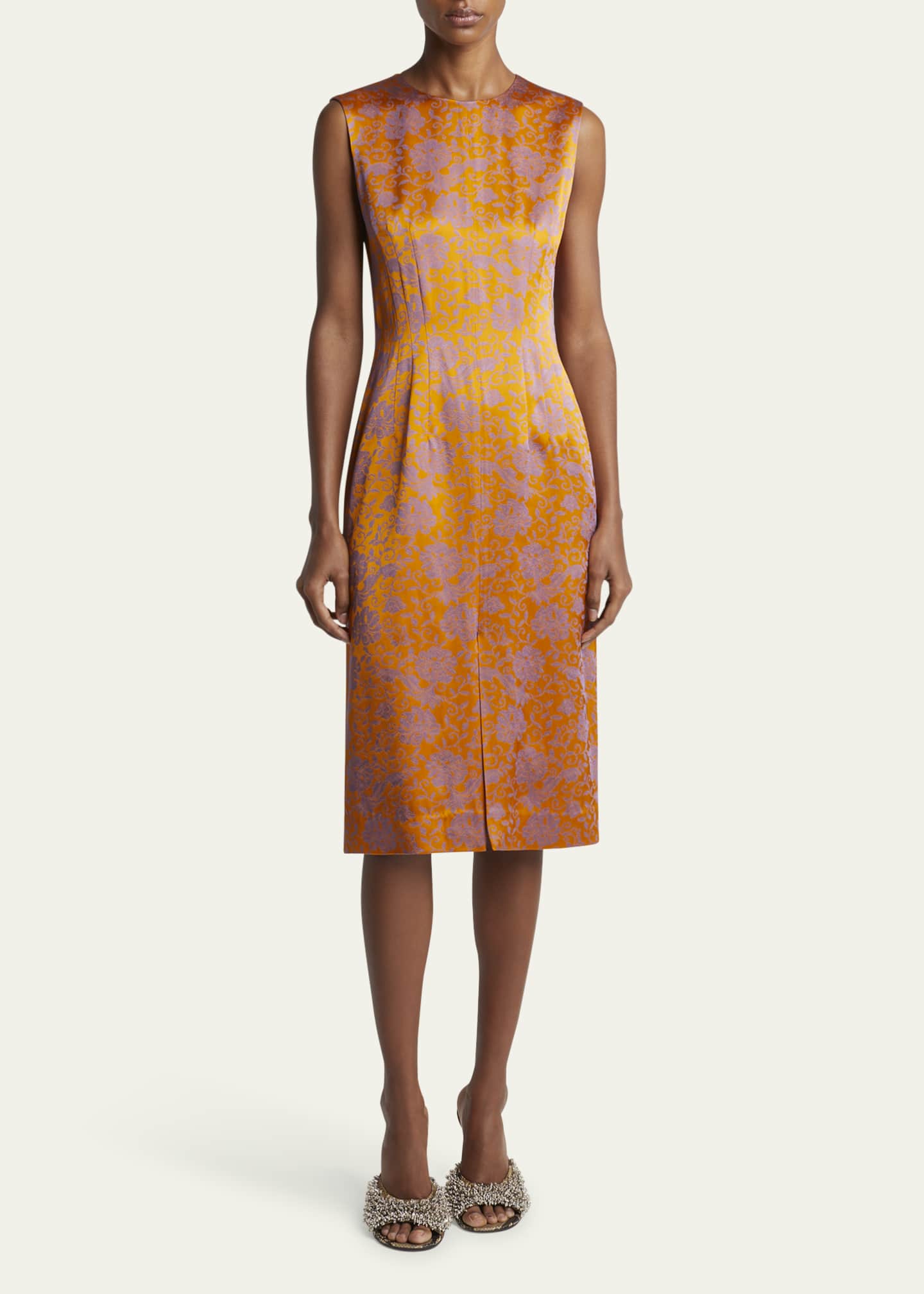 Dries Van Noten Delina Floral Jacquard Midi Dress Image 2 of 5