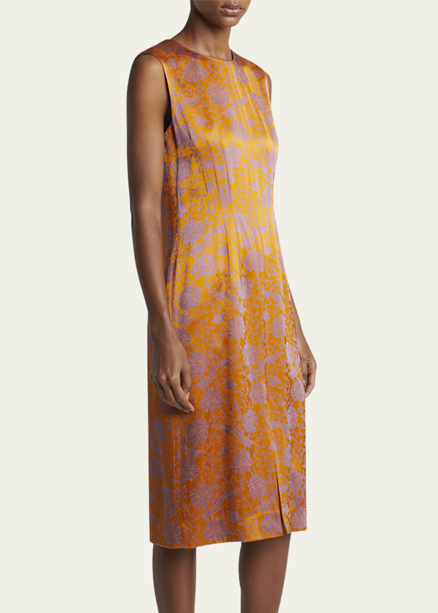 Dries Van Noten Delina Floral Jacquard Midi Dress Image 4 of 5