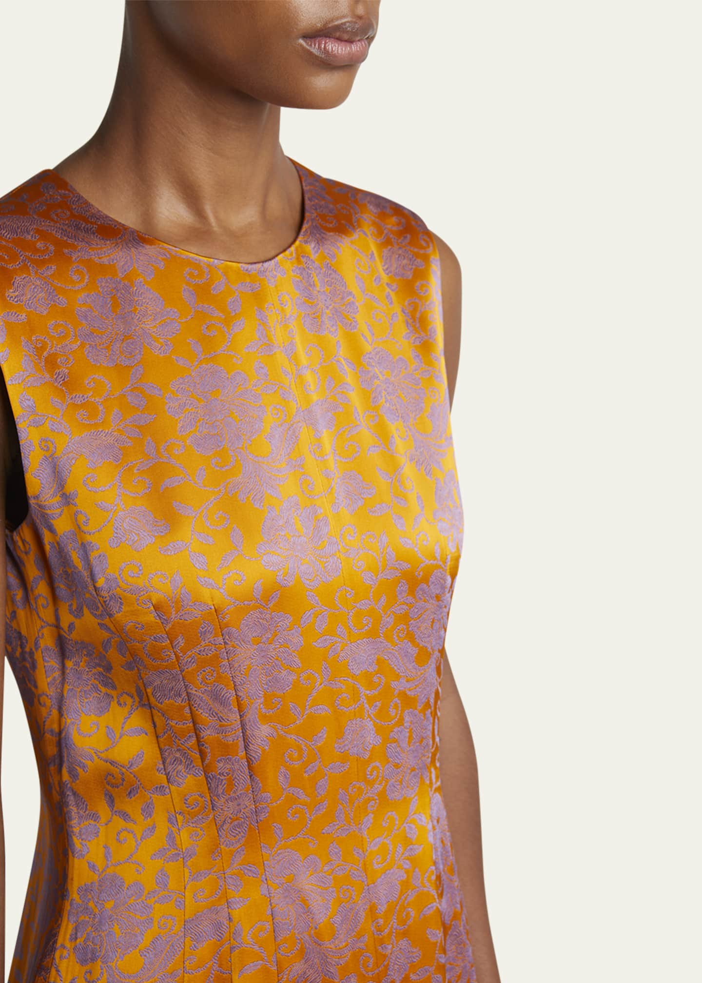 Dries Van Noten Delina Floral Jacquard Midi Dress Image 5 of 5