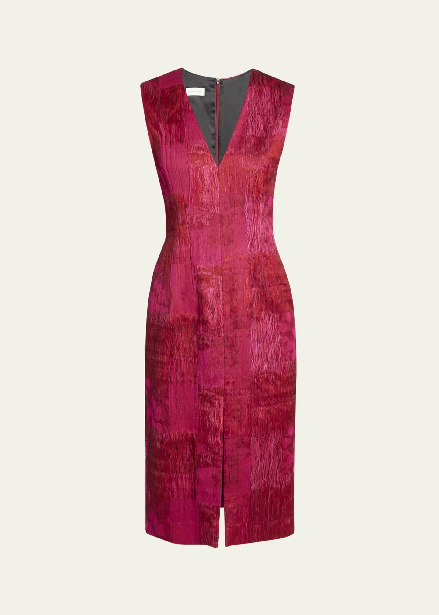 Dries Van Noten Delina Patchwork Crinkle Dress Image 1 of 5