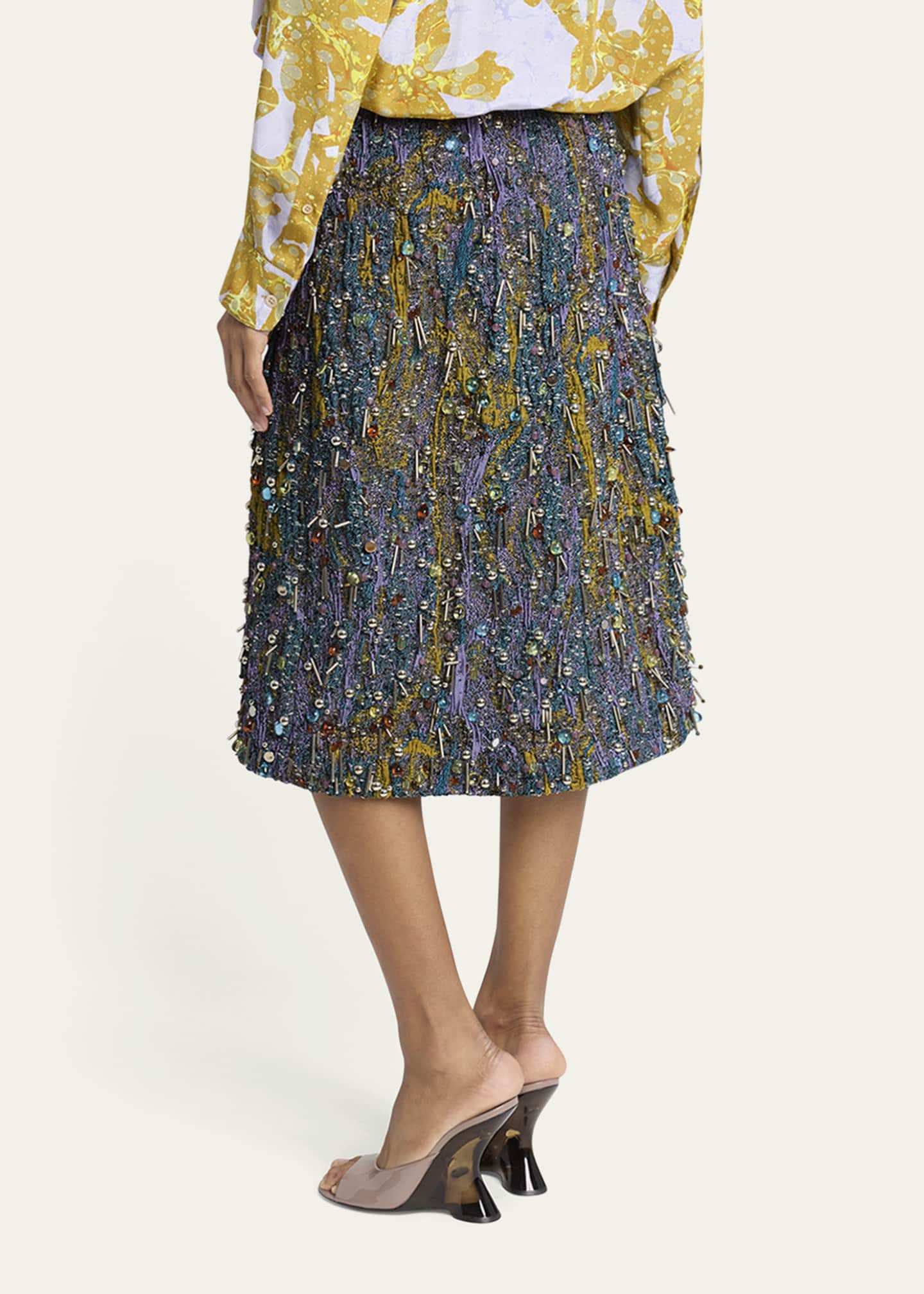 Dries Van Noten Shera Embellished Midi Skirt Image 3 of 5