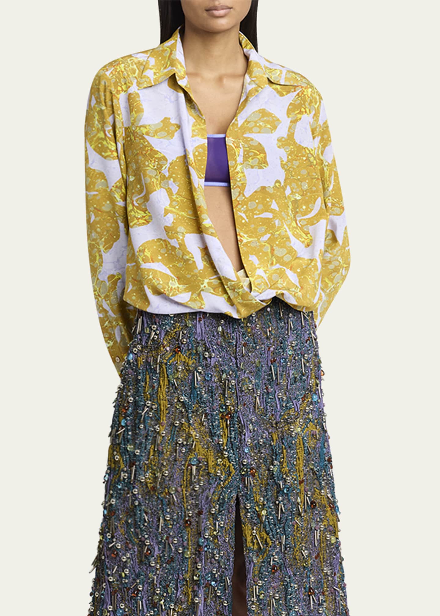 Dries Van Noten Shera Embellished Midi Skirt Image 5 of 5