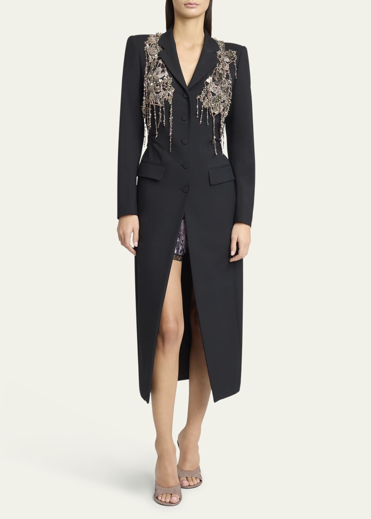 Rilly Long Embellished Coat