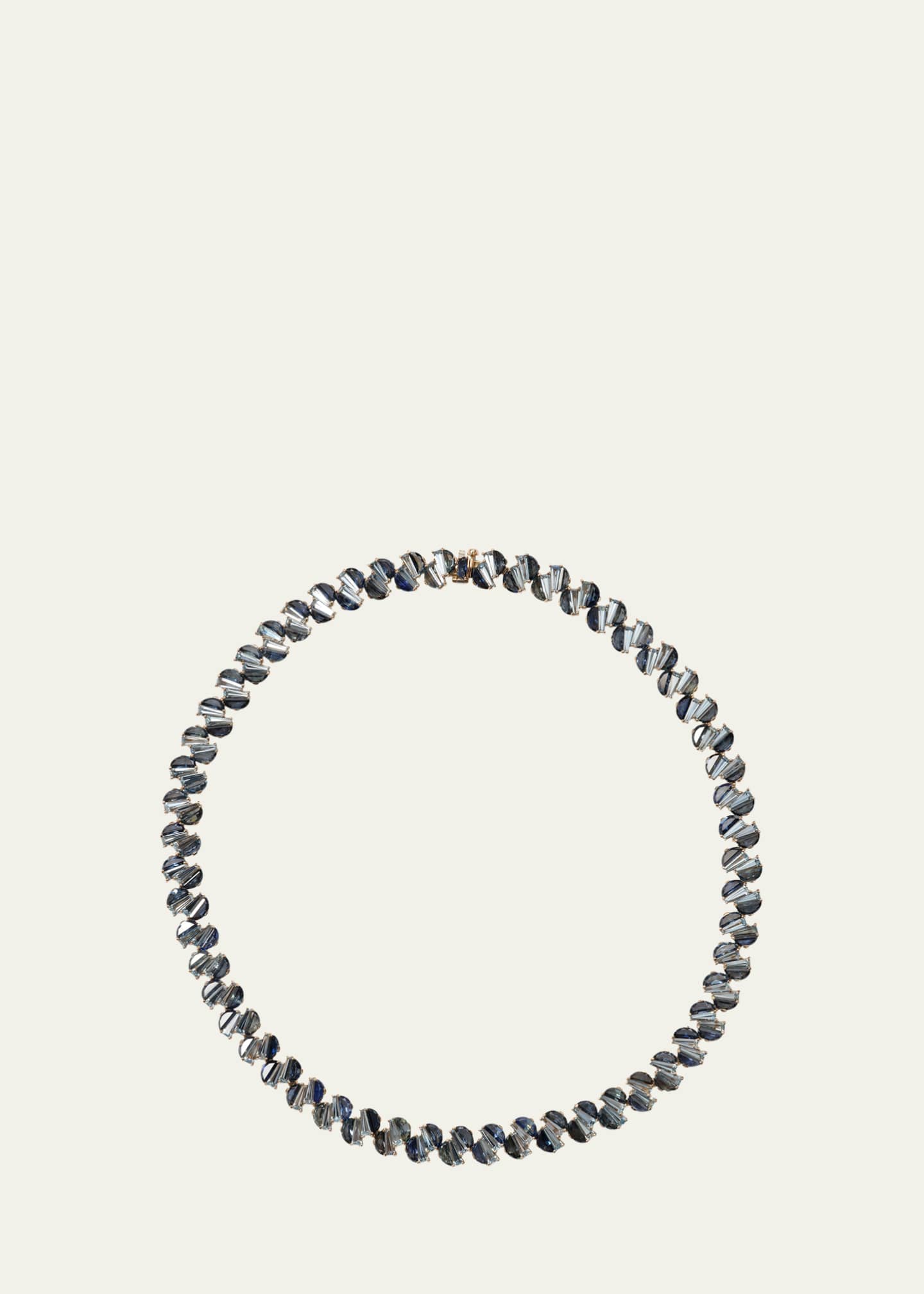 Nak Armstrong 20K Rose Gold Braided Rivire Choker with Parti Sapphire and Aquamarine Image 1 of 2