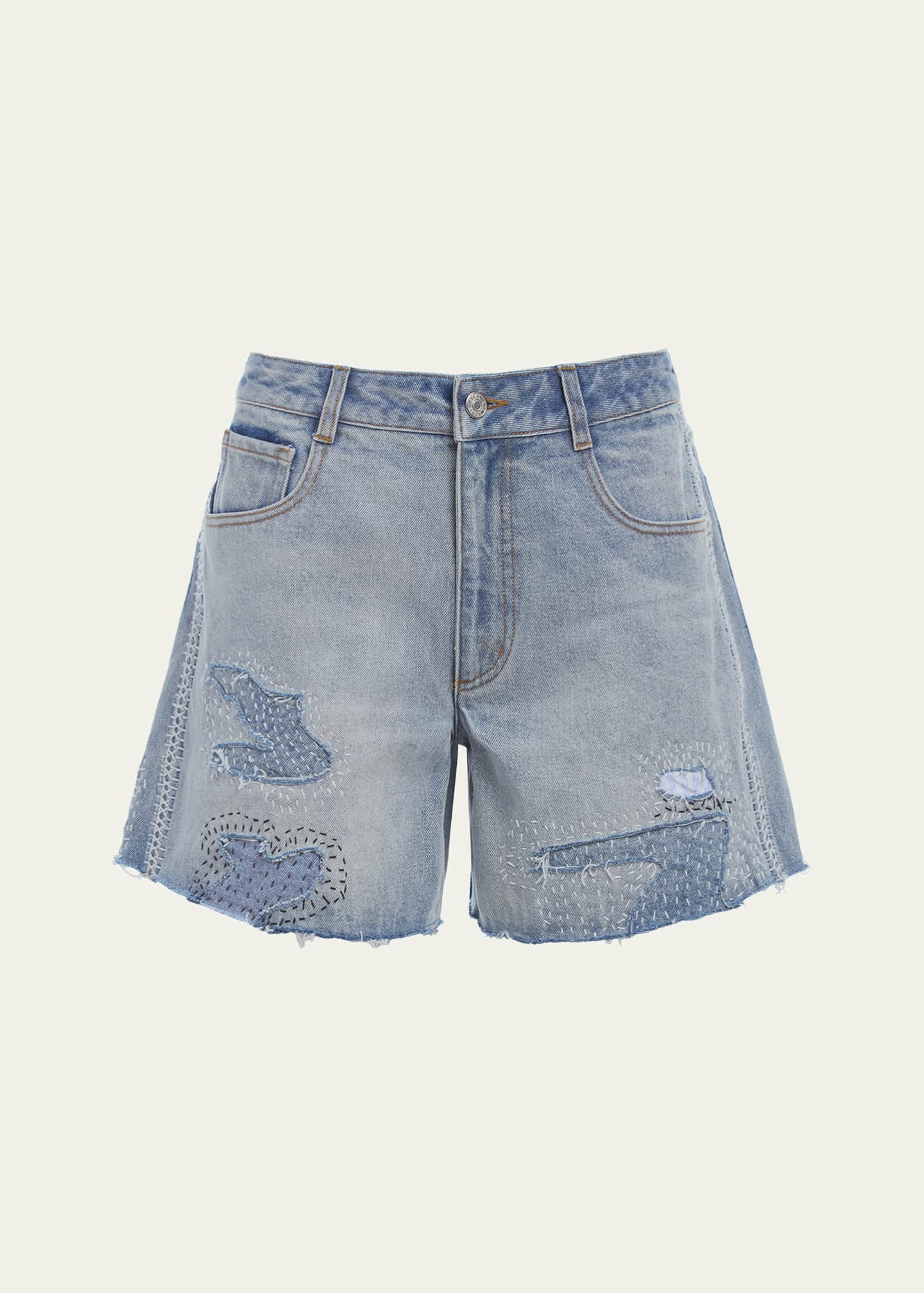 Sea Oli Embroidered Denim Shorts Image 1 of 5