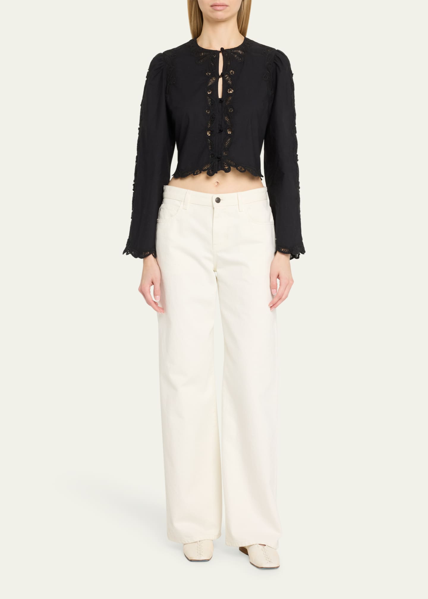 Elke Embroidered Long-Sleeve Blouse - Thumbnail 2