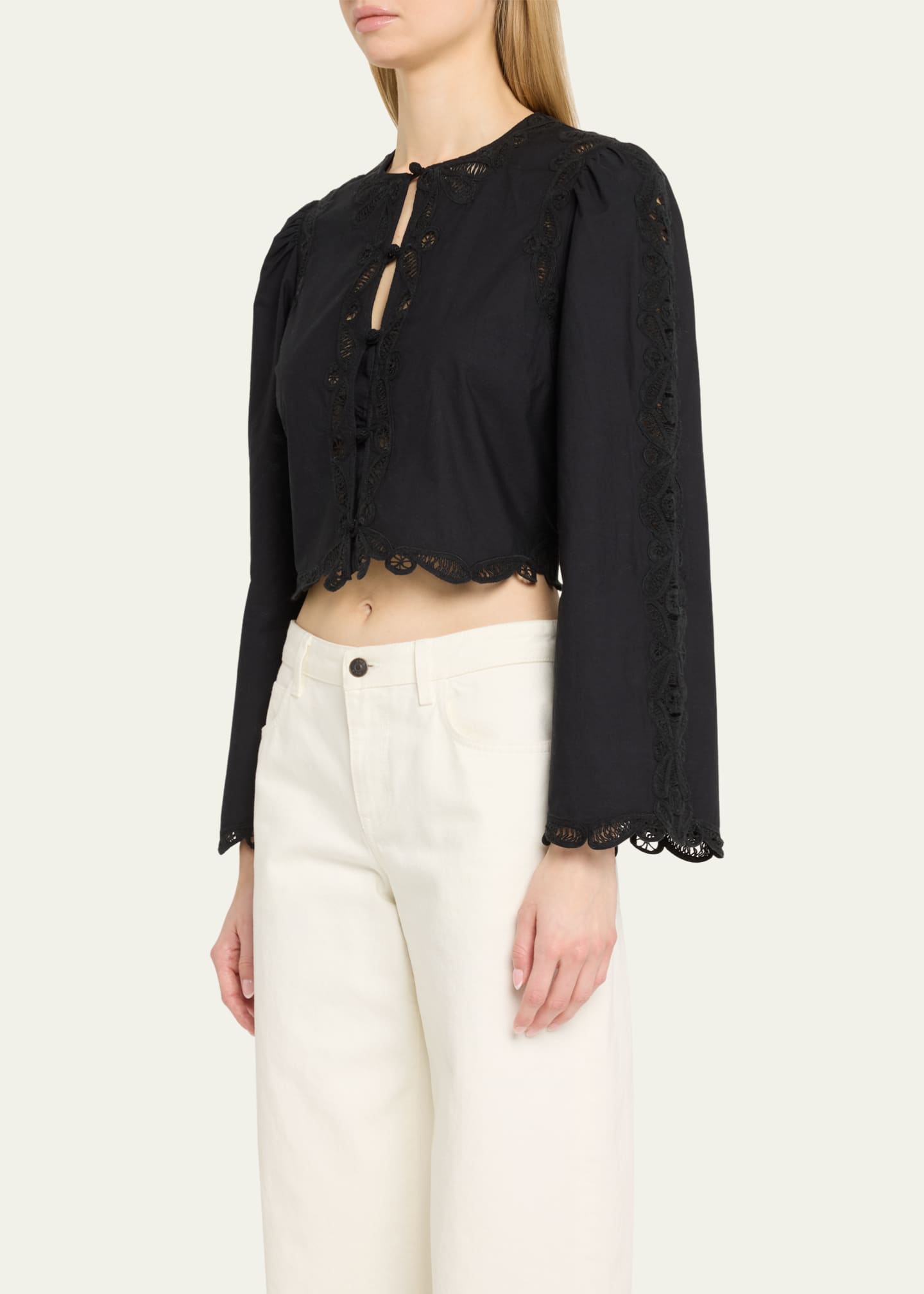 Elke Embroidered Long-Sleeve Blouse - Thumbnail 4